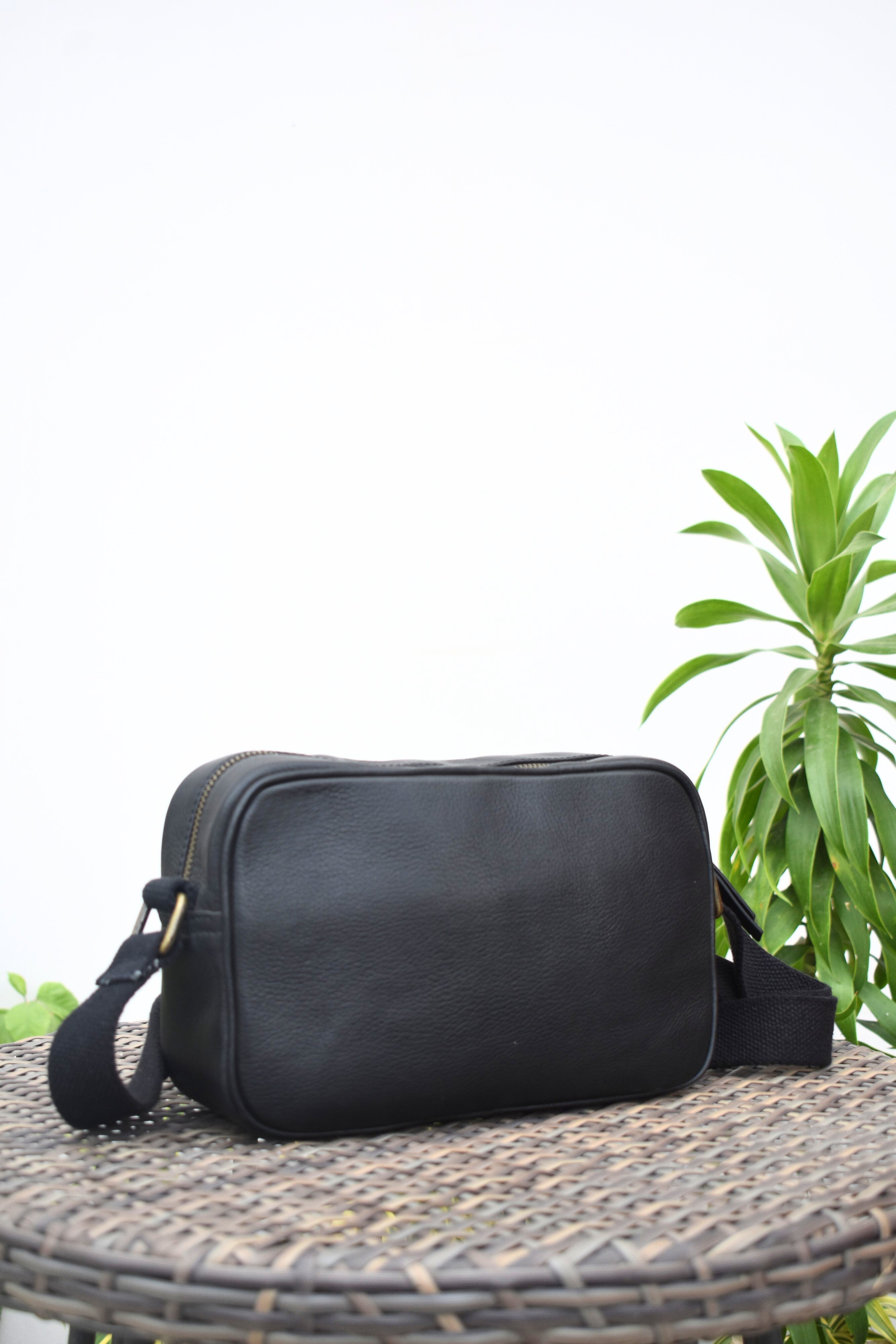 The Noir Grid Crossbody