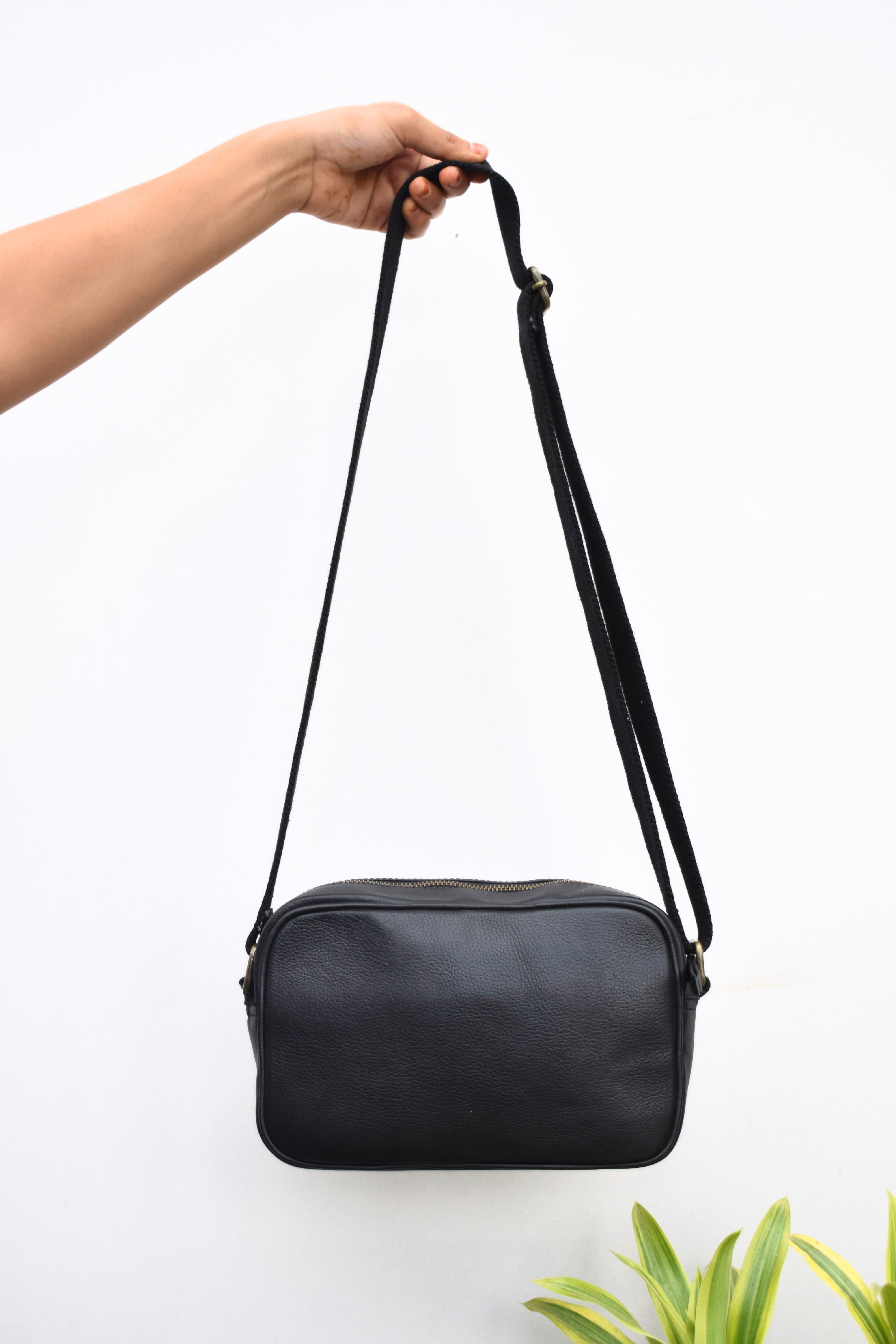 The Noir Grid Crossbody