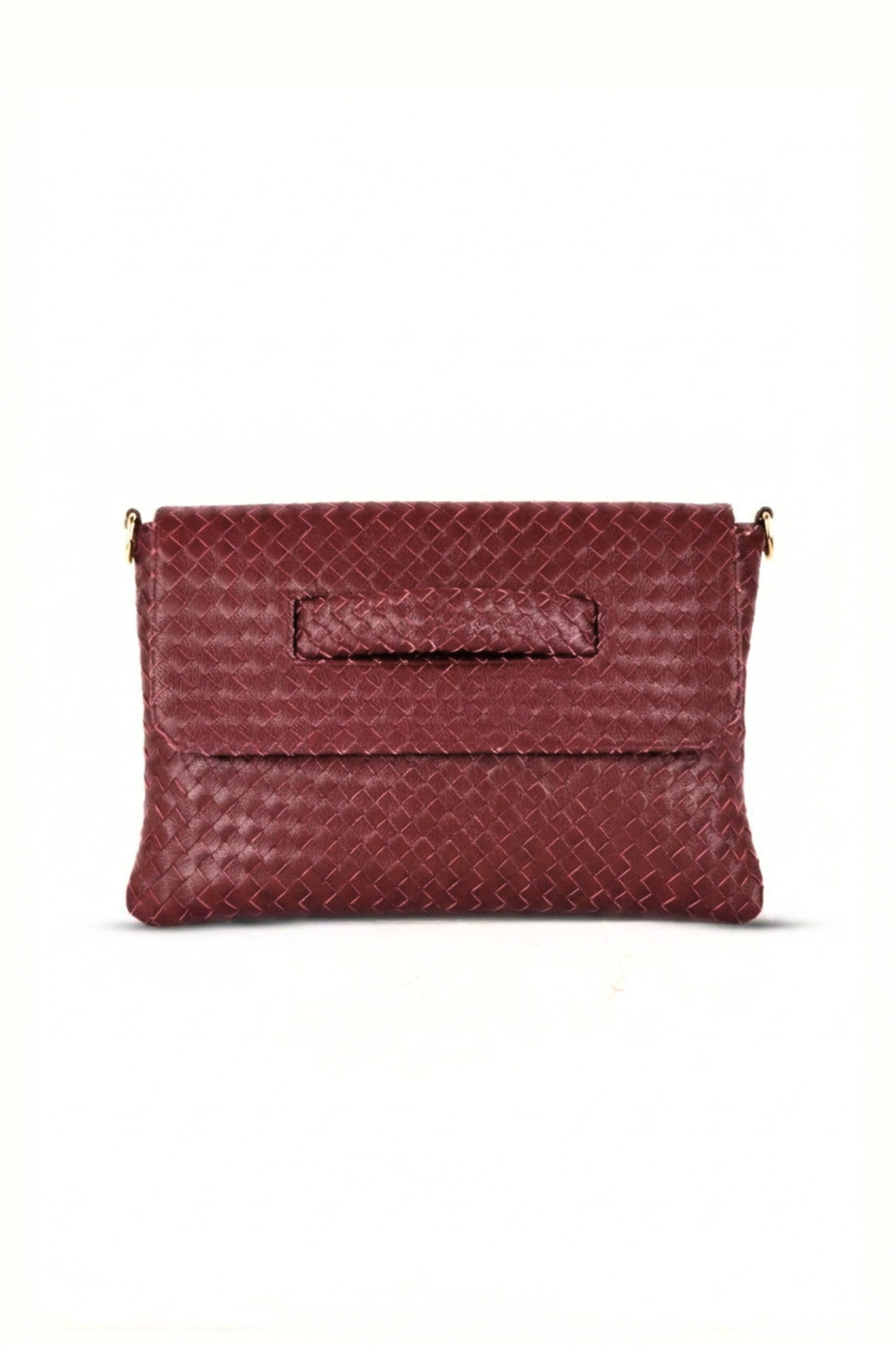 Woven Leather Handheld Crossbody Bag