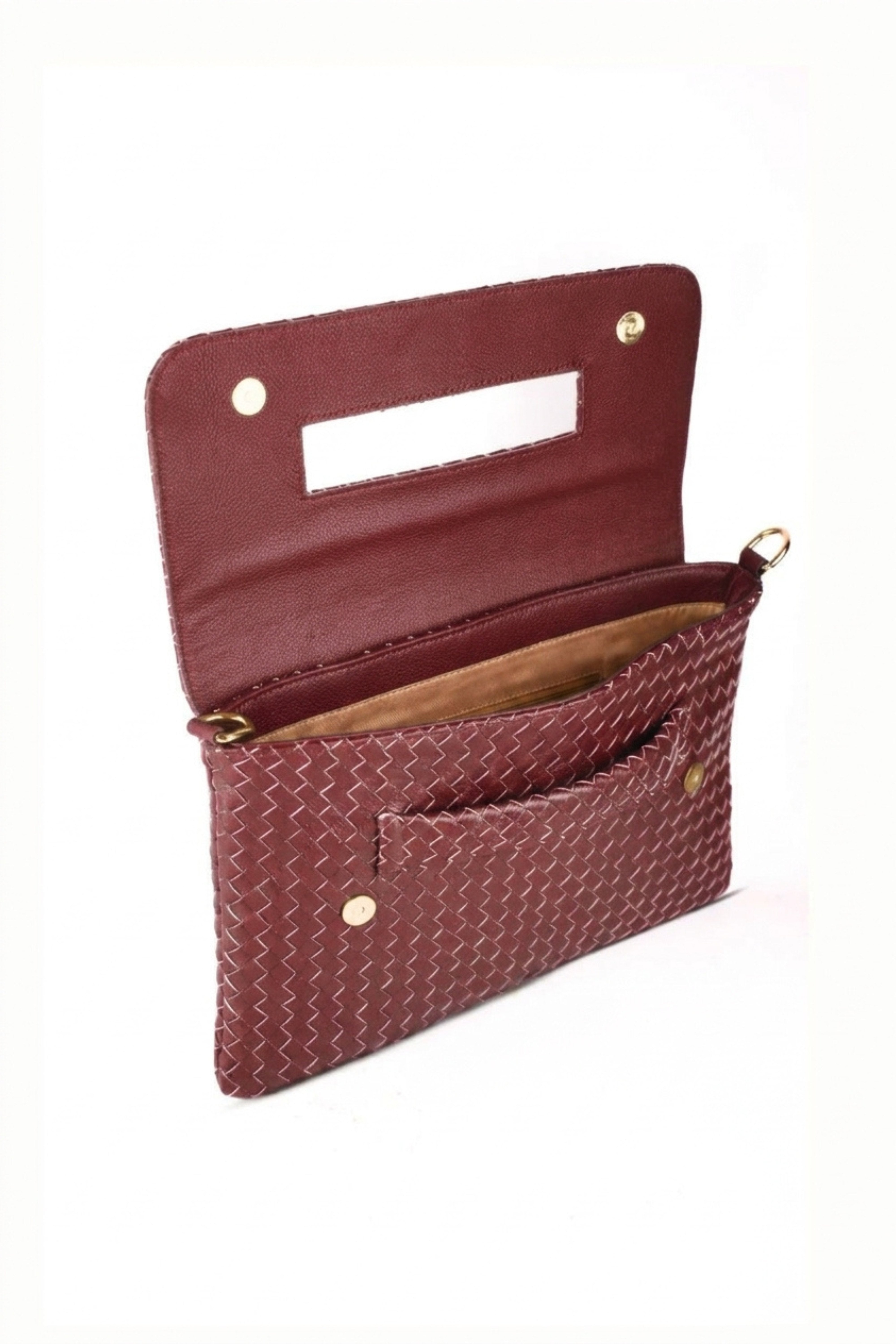 Woven Leather Handheld Crossbody Bag