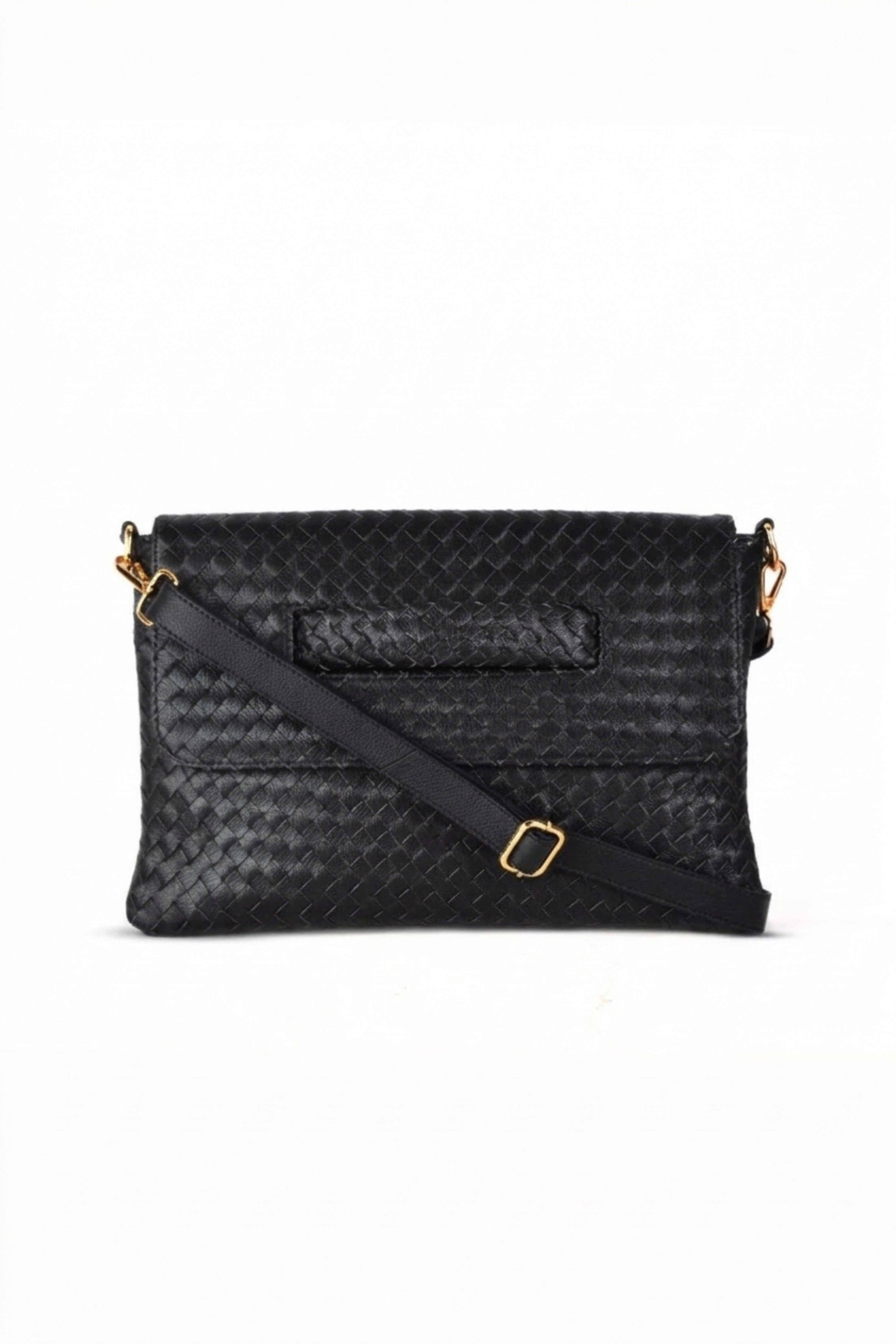 Woven Leather Handheld Crossbody Bag