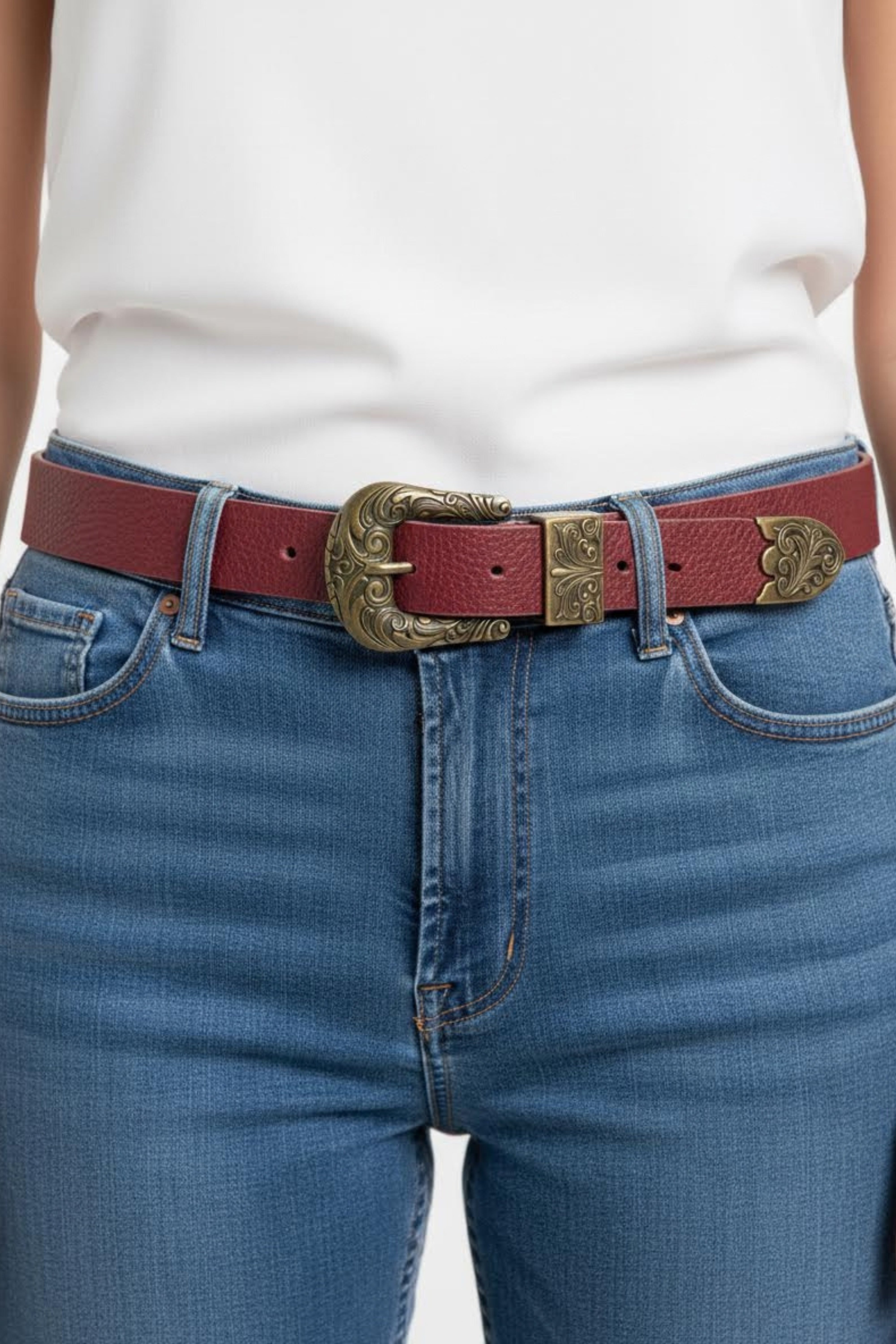 Embercrest Vintage Tooled Leather Belt