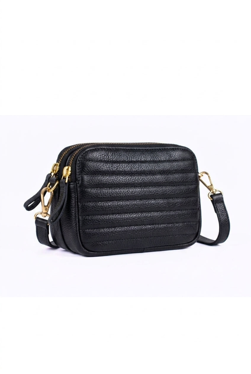 Mila Suede Crossbody Bag - Grained Leather