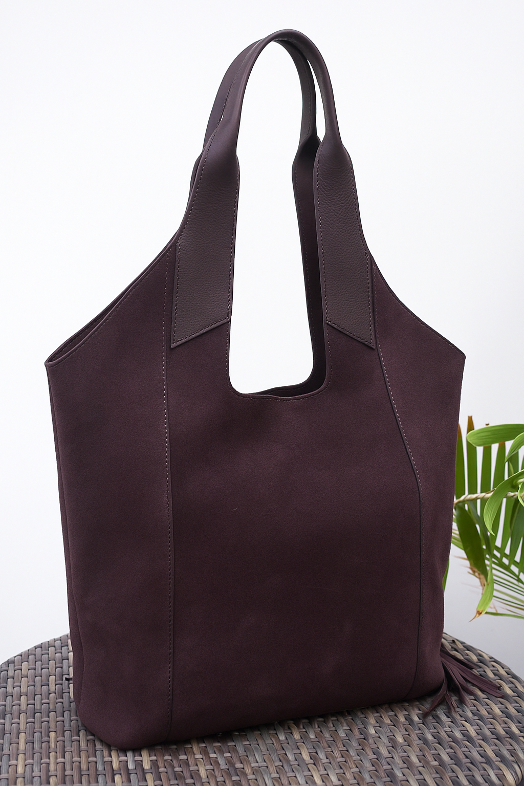Blossom Trail Suede Tote Bag