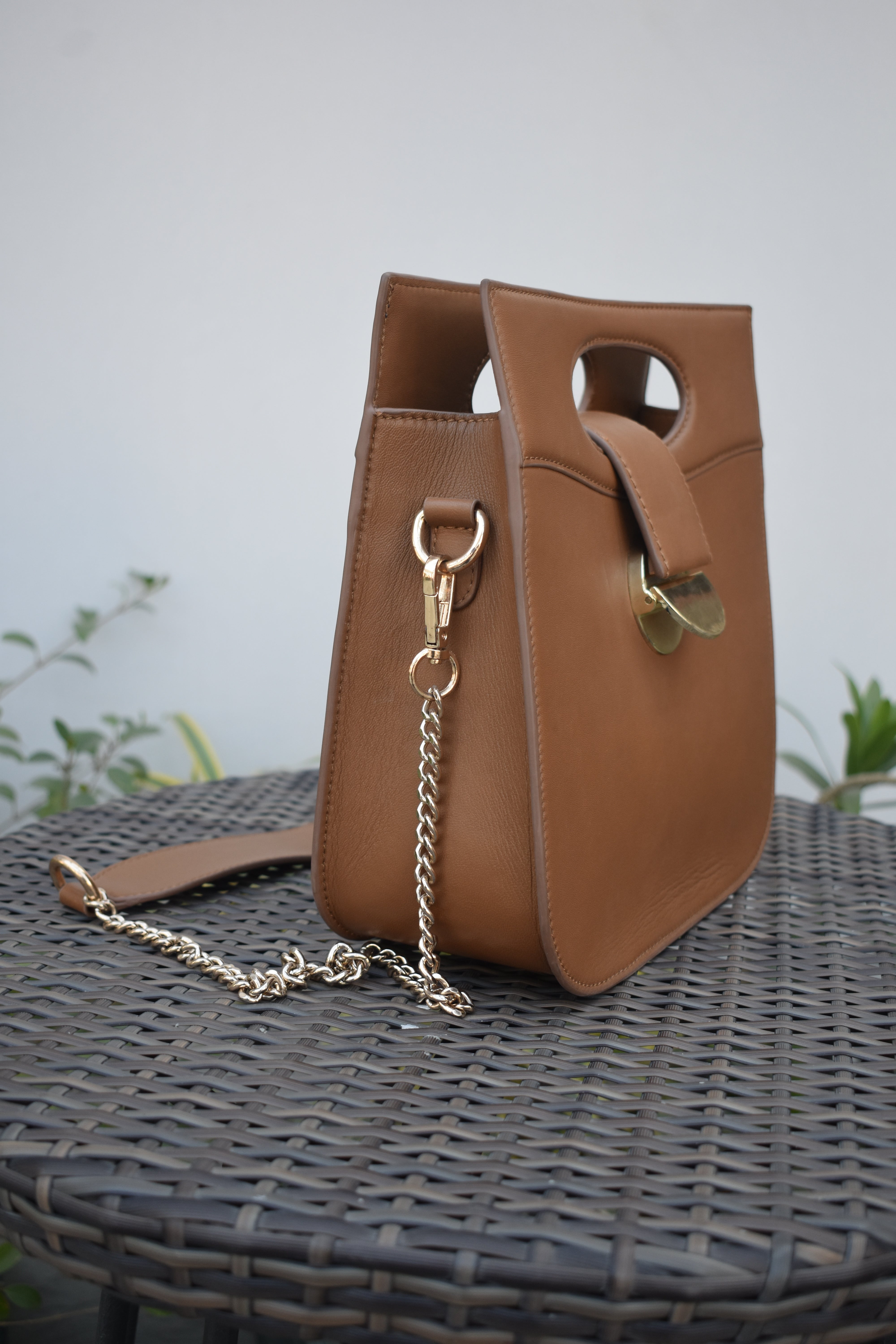 Regal Chain Leather Handbag