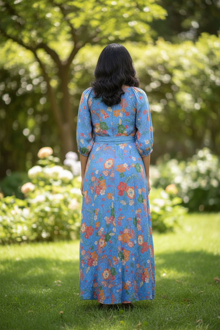 The Blooming Azure Maxi Dress