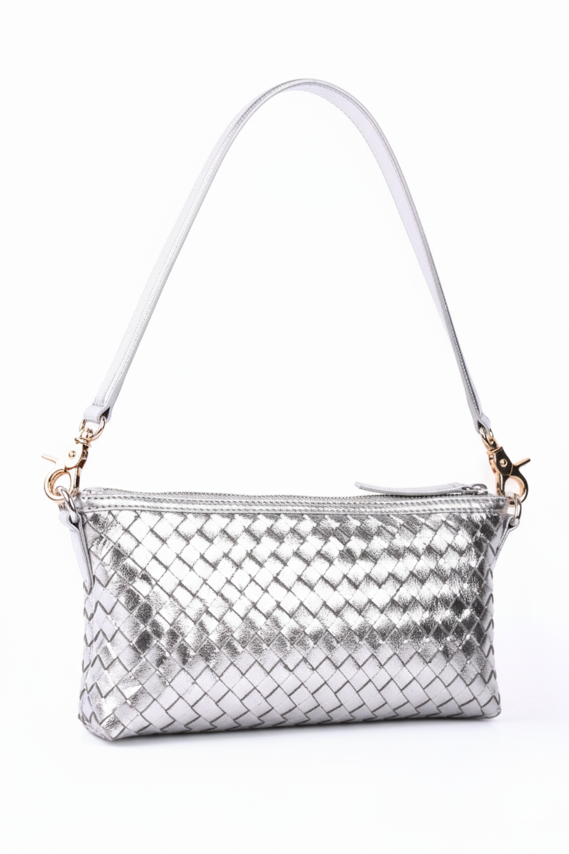 The Astrid Silver Weaved Bag
