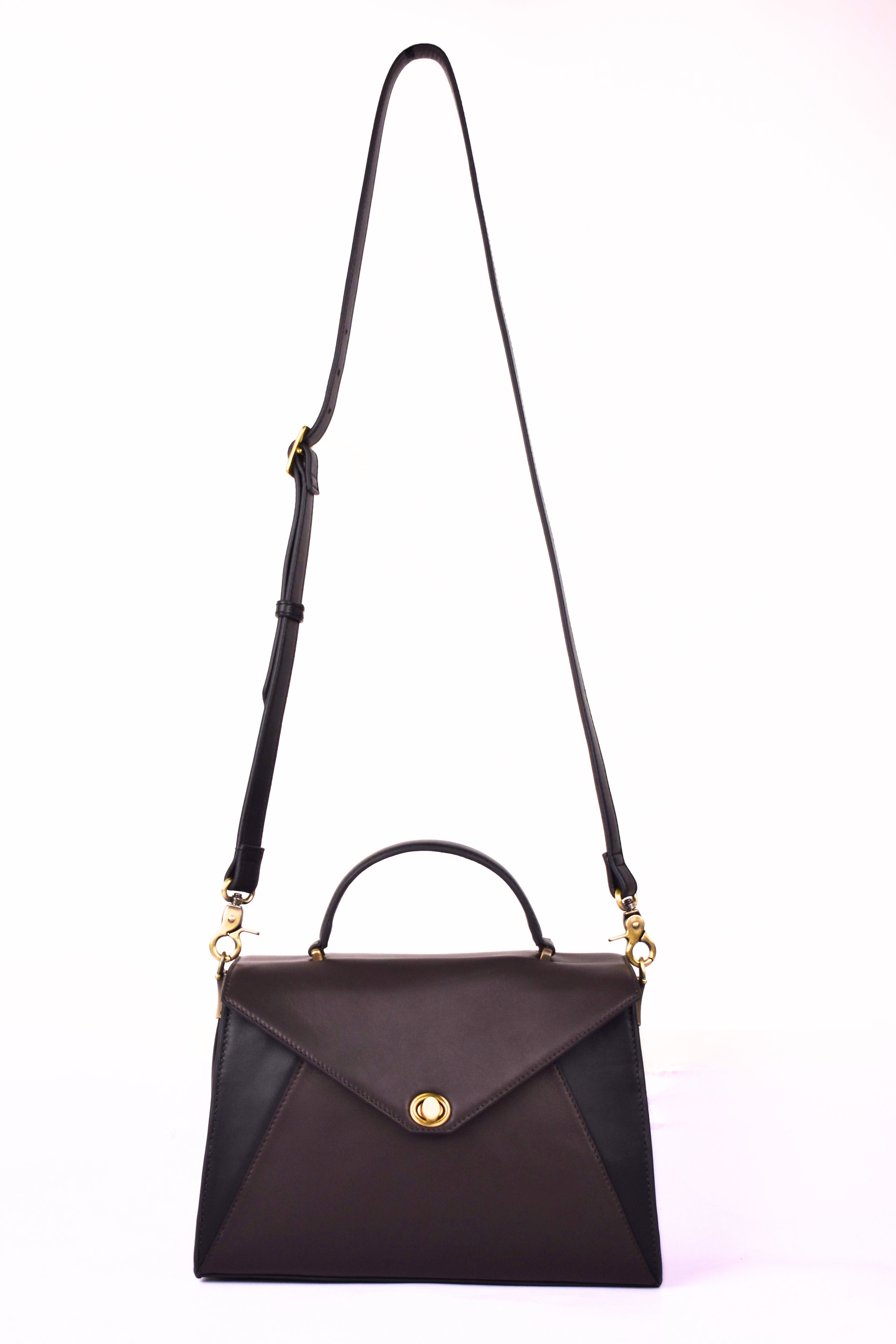 Luna Facet Leather Satchel