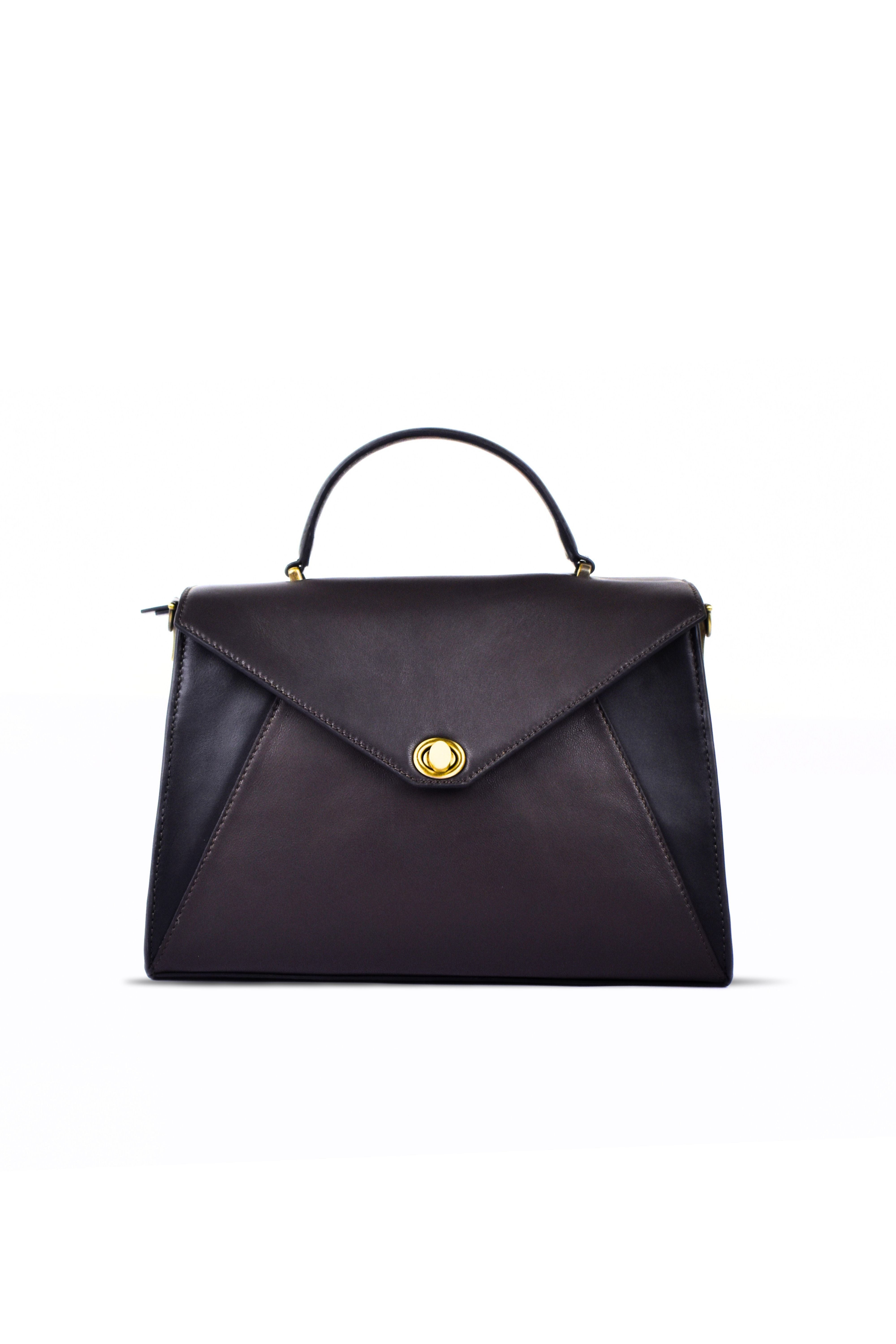 Luna Facet Leather Satchel