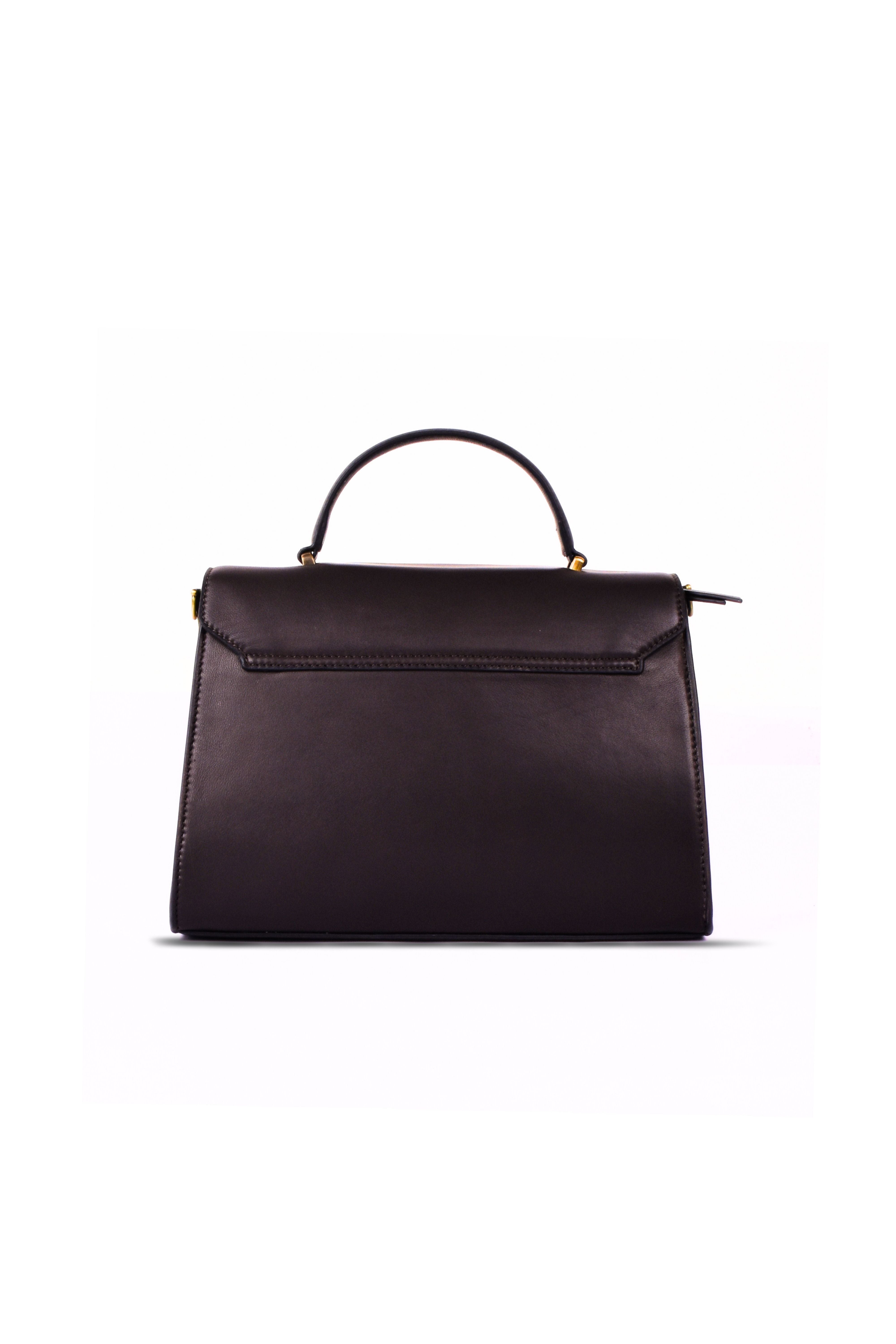 Luna Facet Leather Satchel