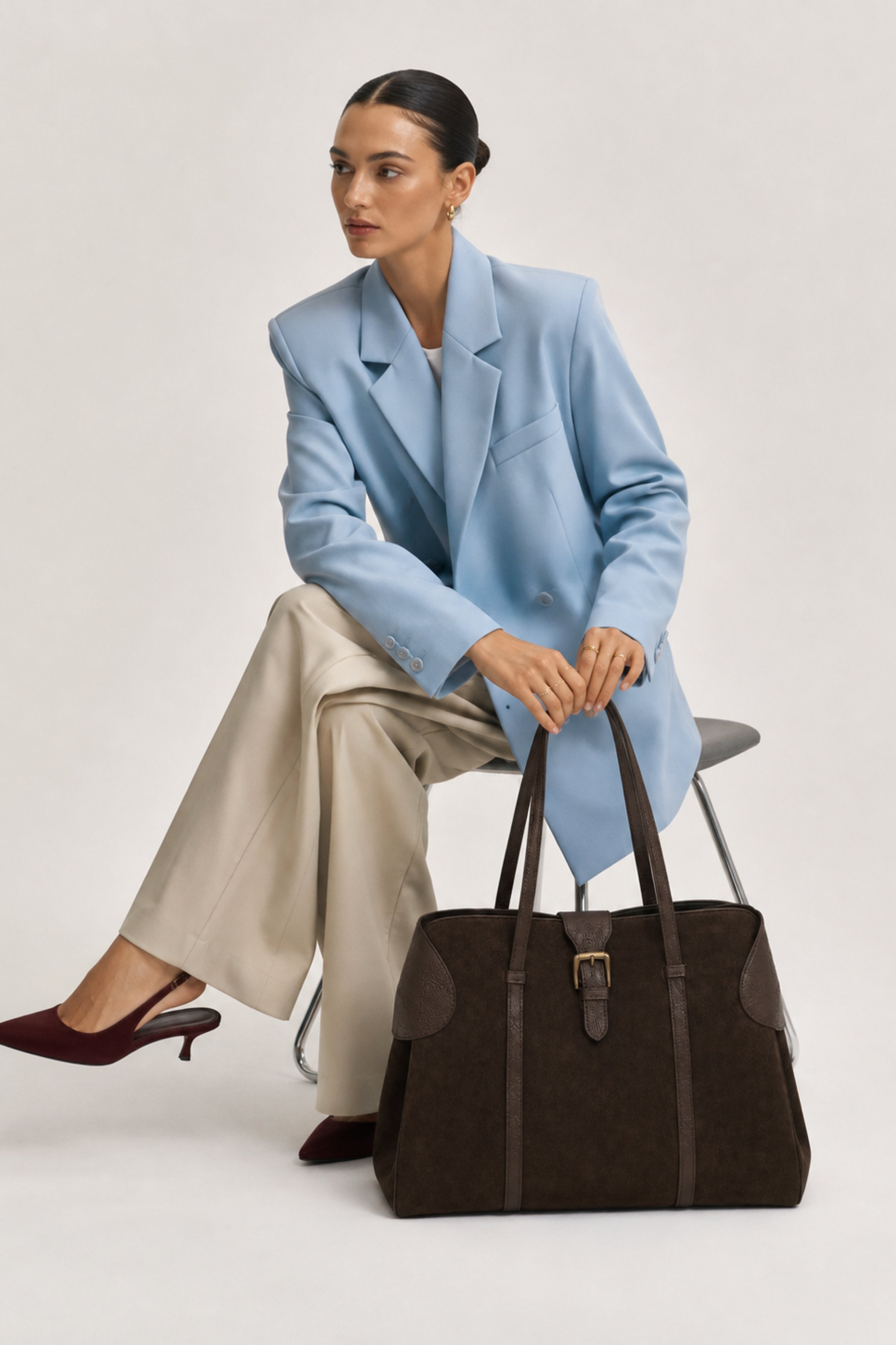 Azure Luxe Tote – Large Edition