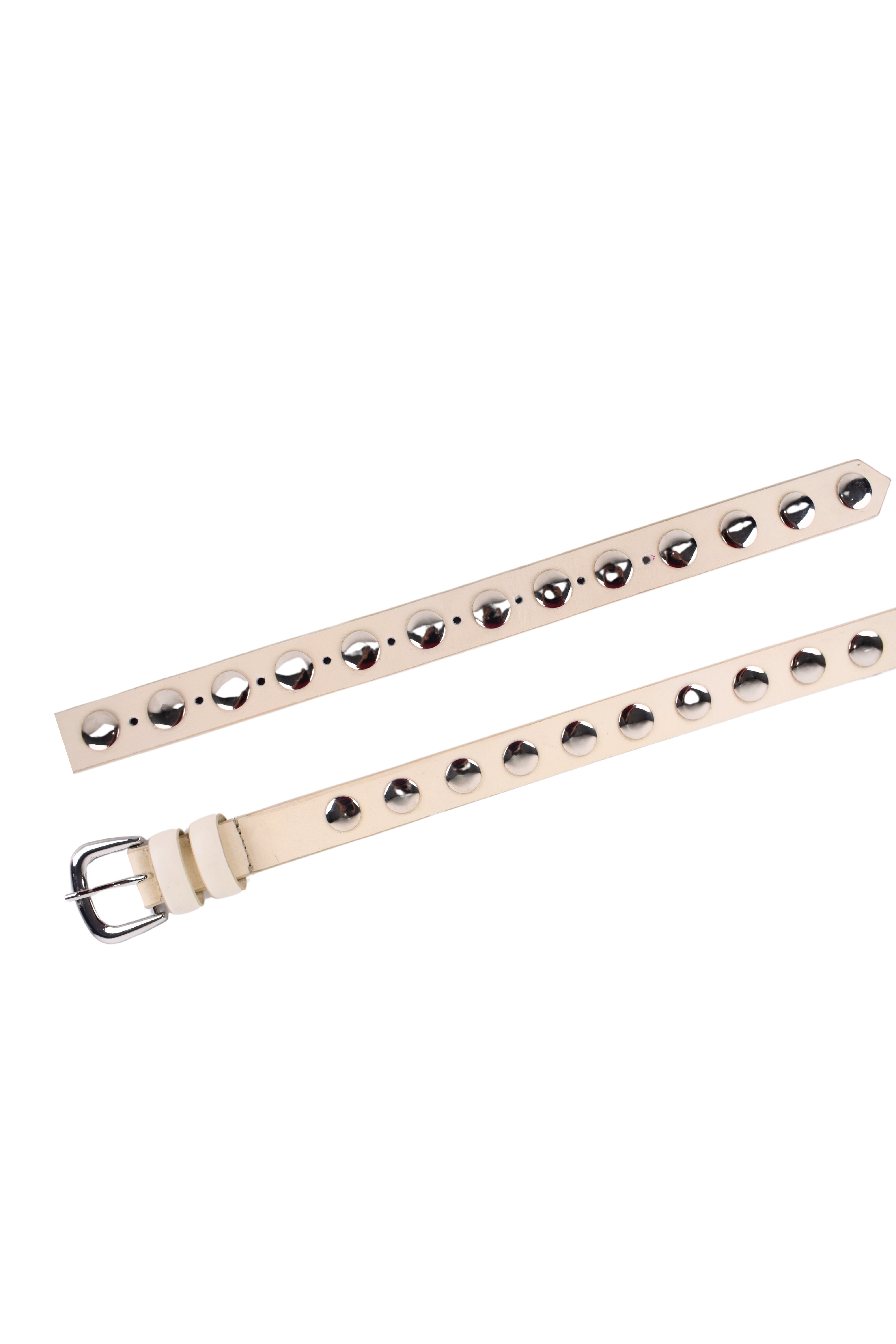 Ivory Pulse Grommet Leather Belt