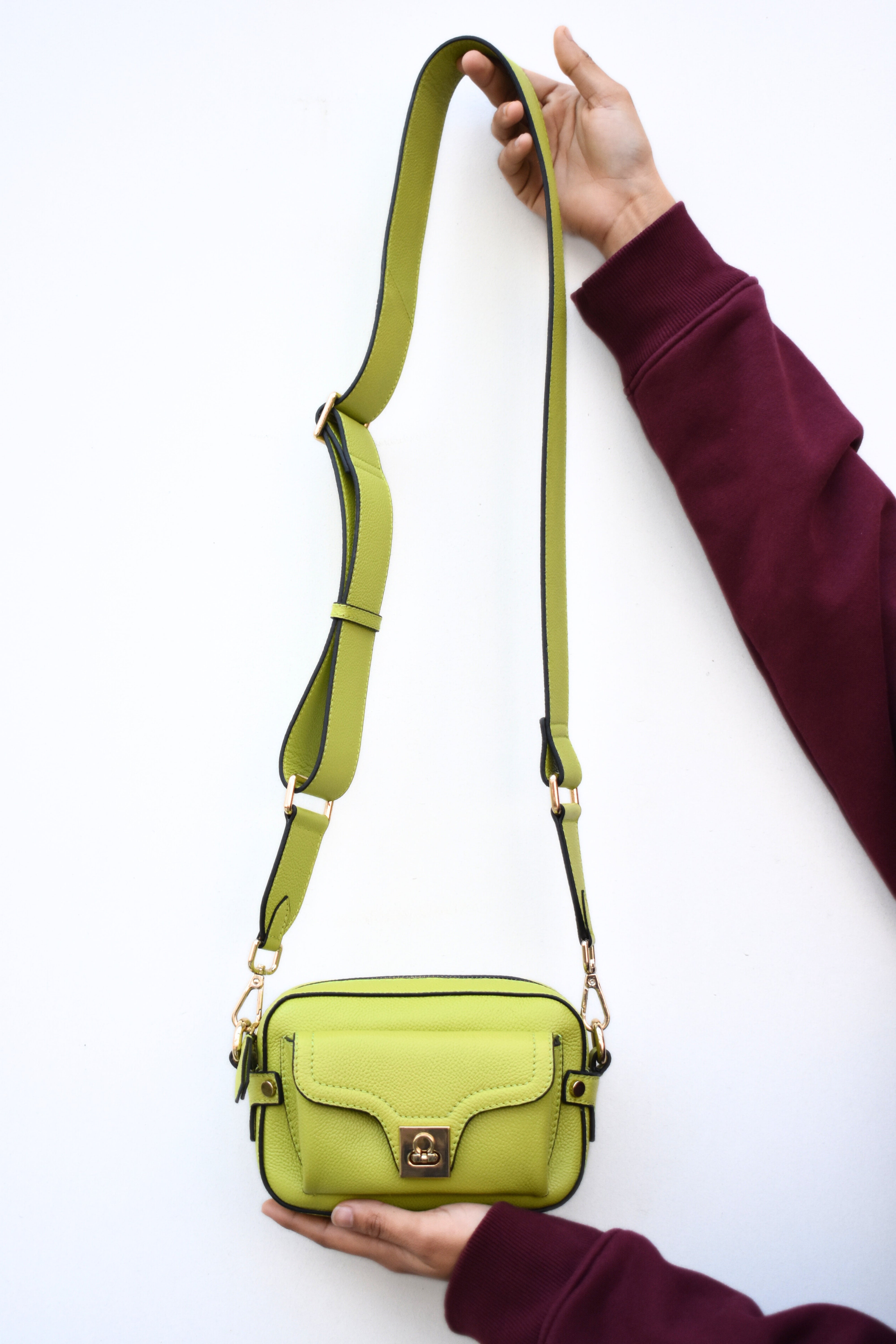 Truffle Noir Leather Bag - Neon