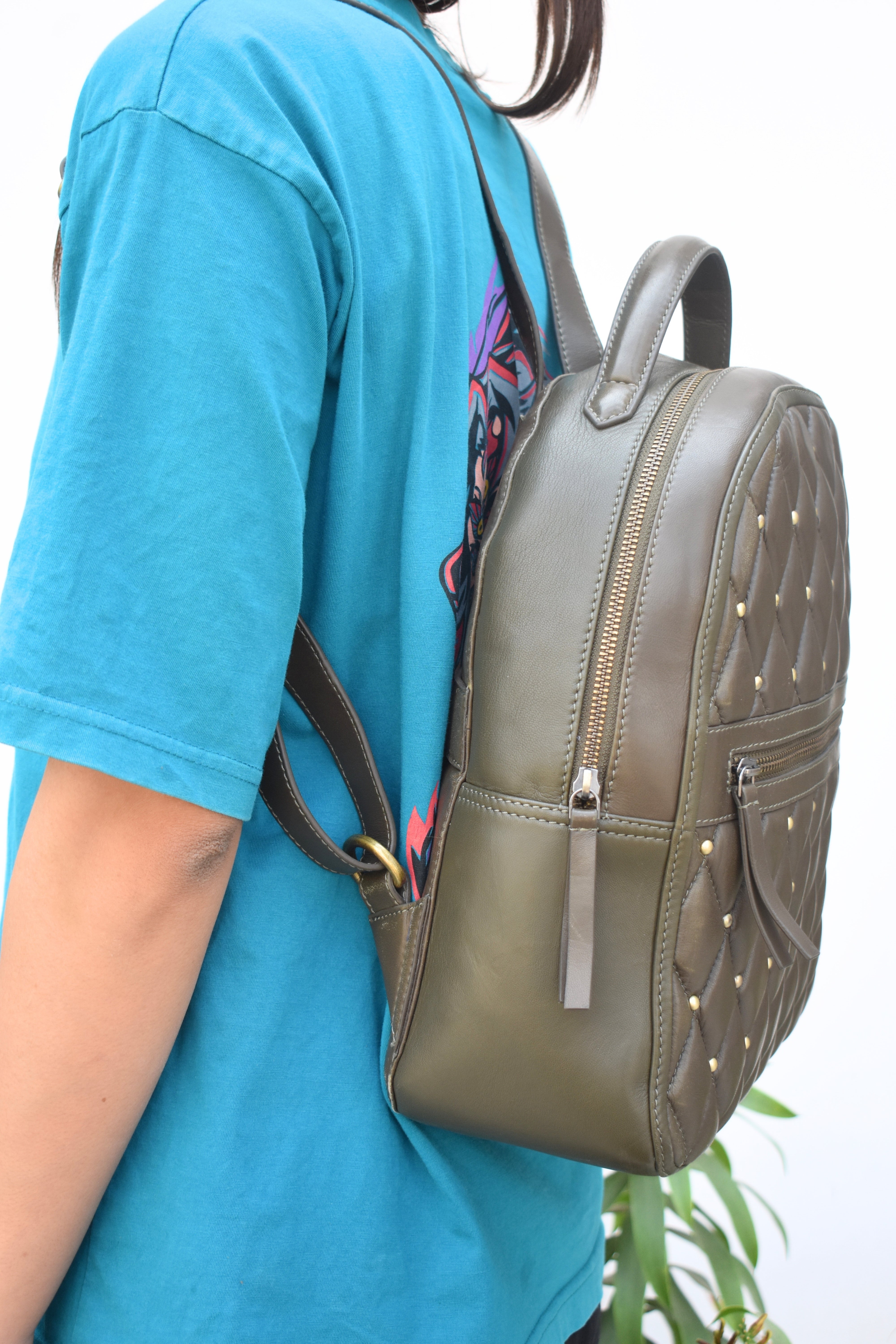 Luxury Quilted Leather Backpack