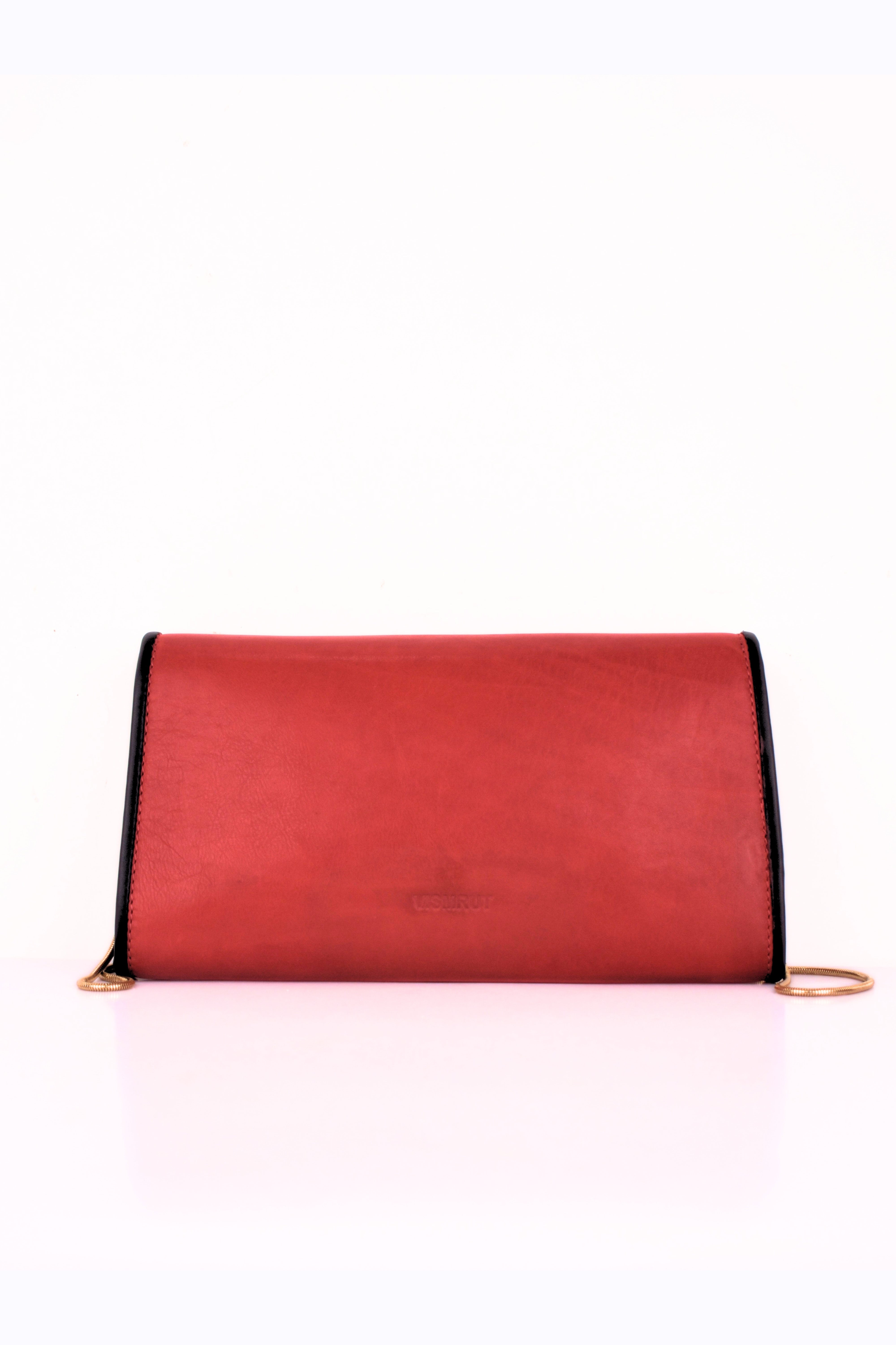 Crimson Luxe Chain Clutch