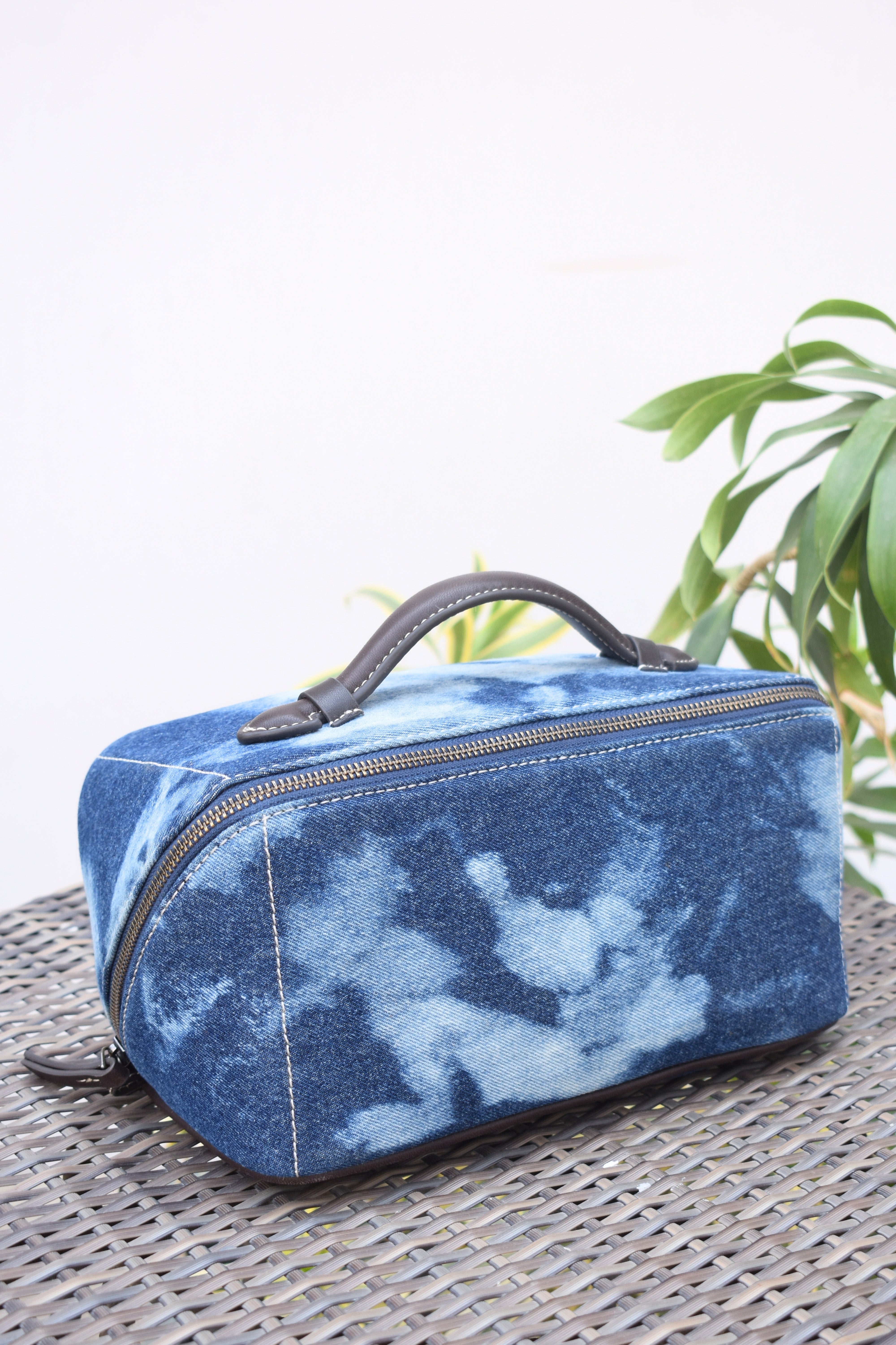 Denim & Leather Travel Pouch