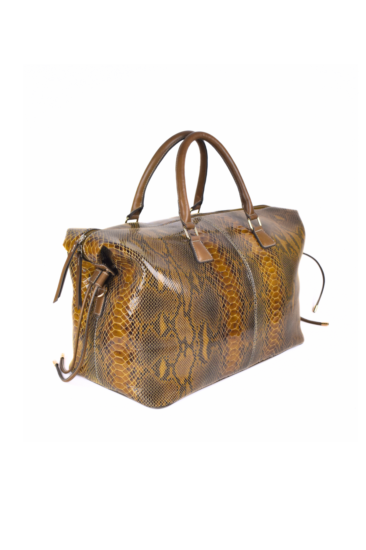 Snake Foil Leather Duffle Bag