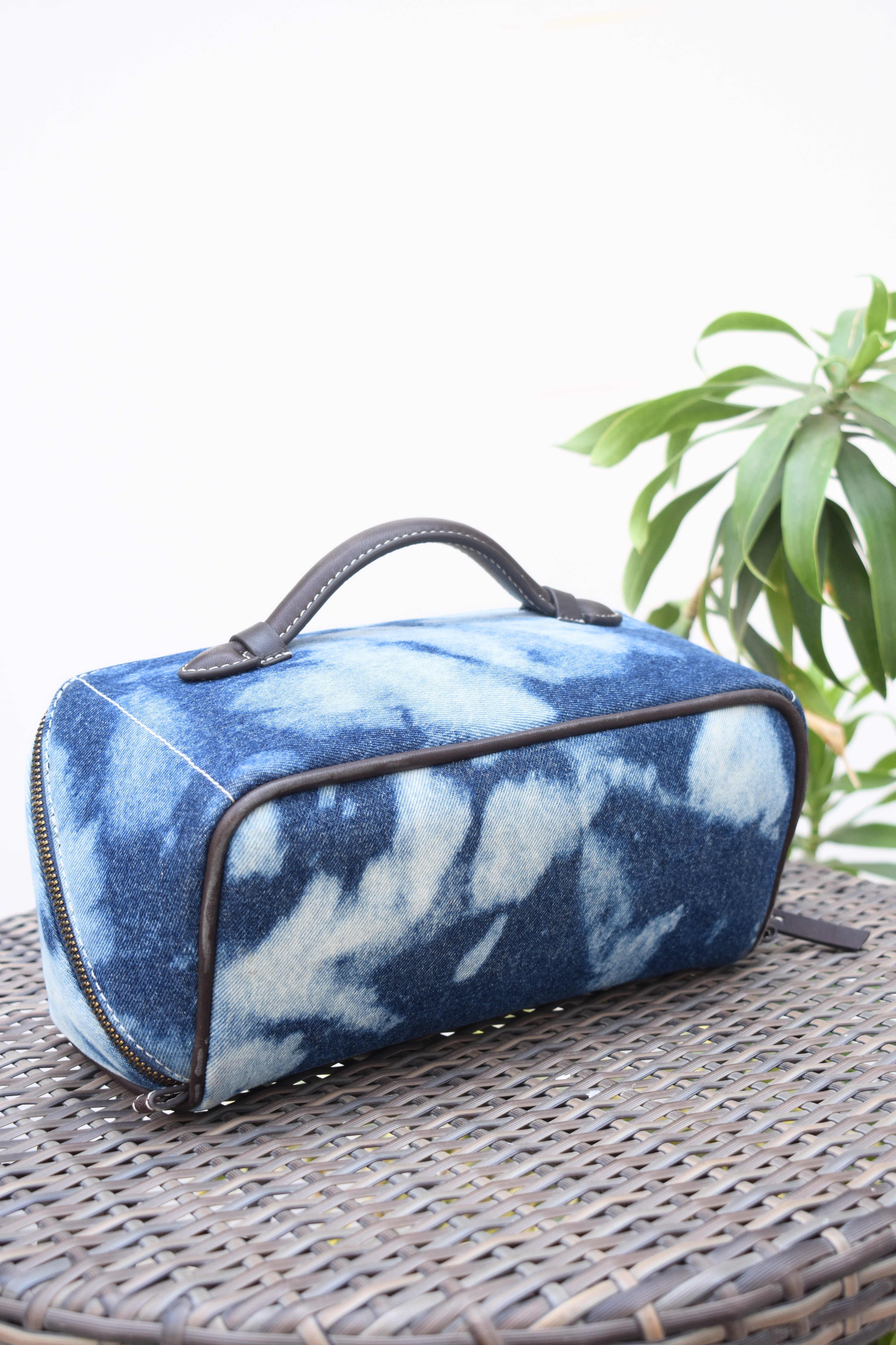Denim & Leather Travel Pouch