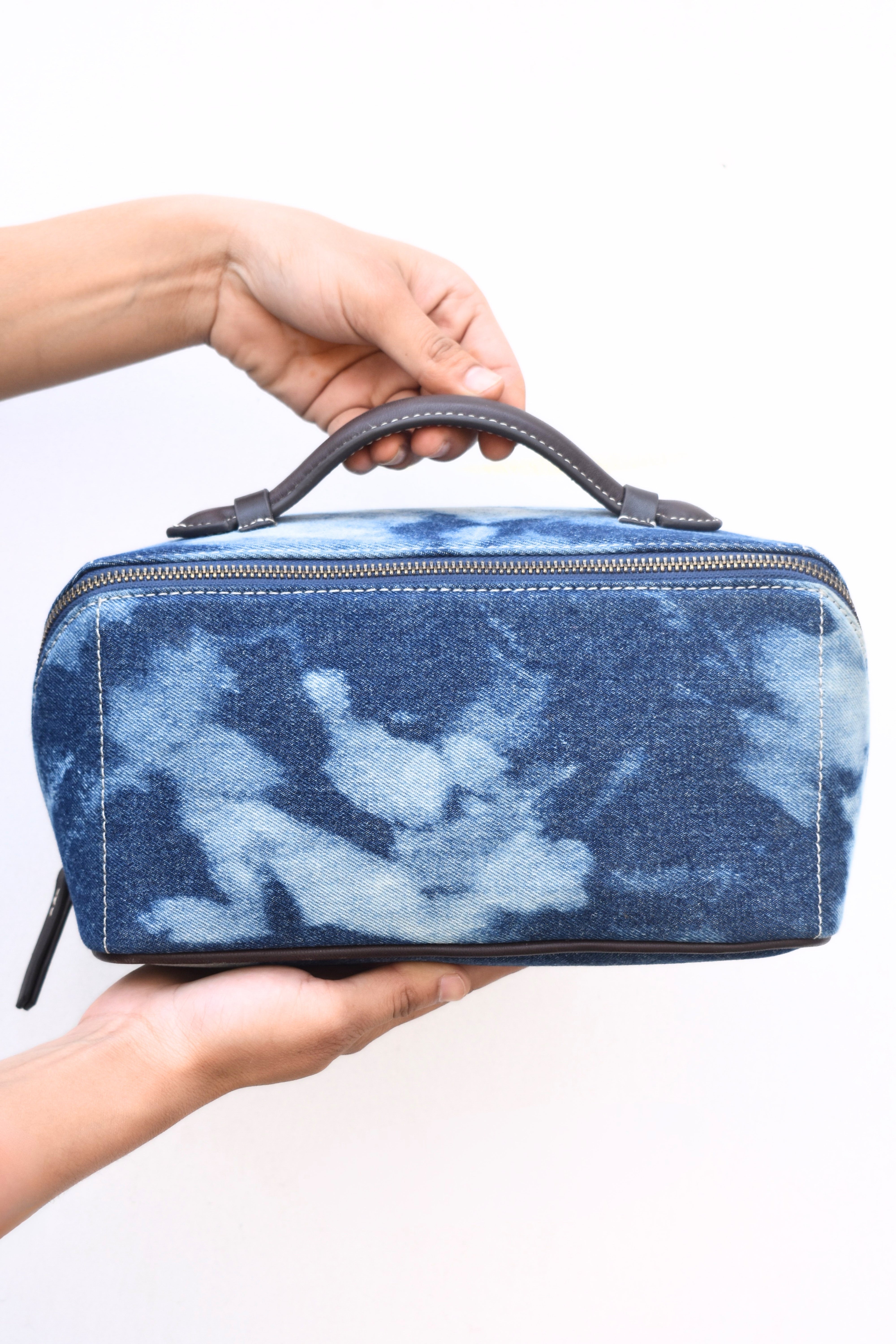 Denim & Leather Travel Pouch