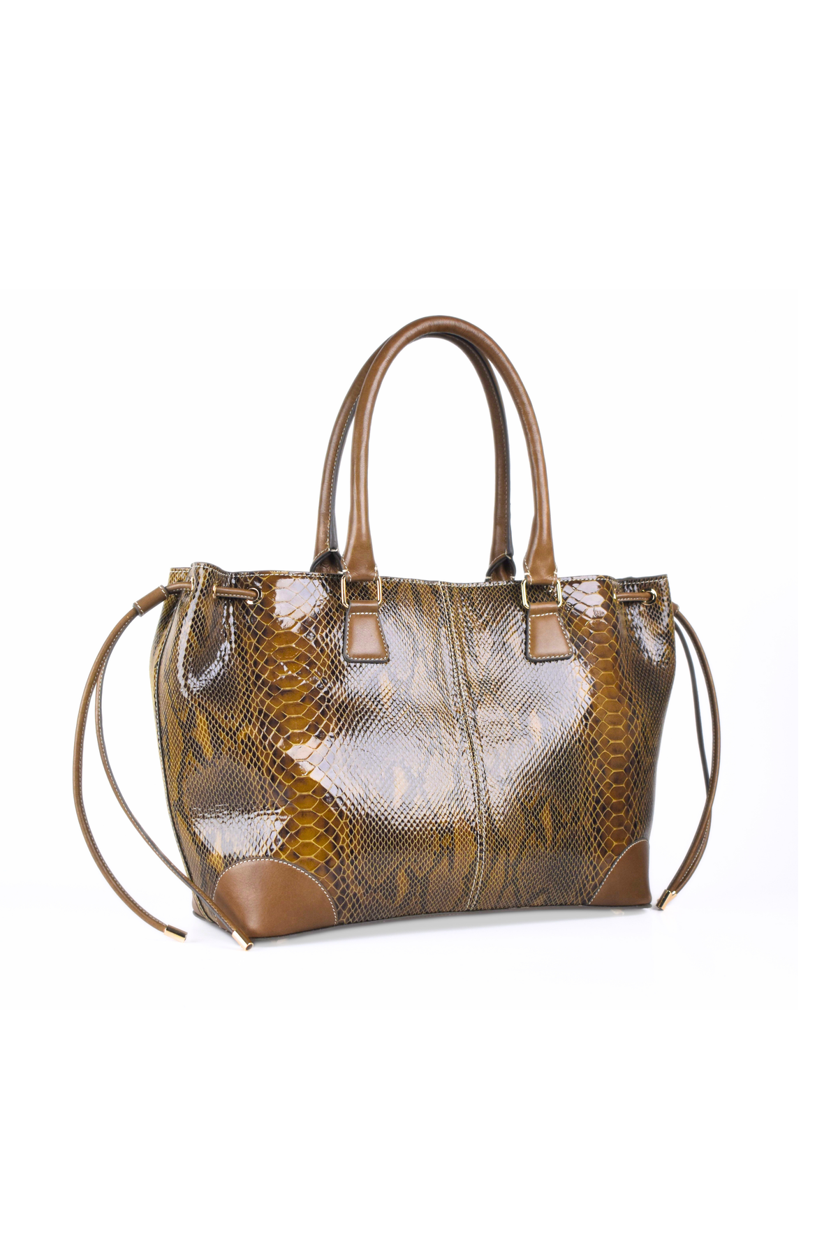 Snake Foil Leather Tote Bag