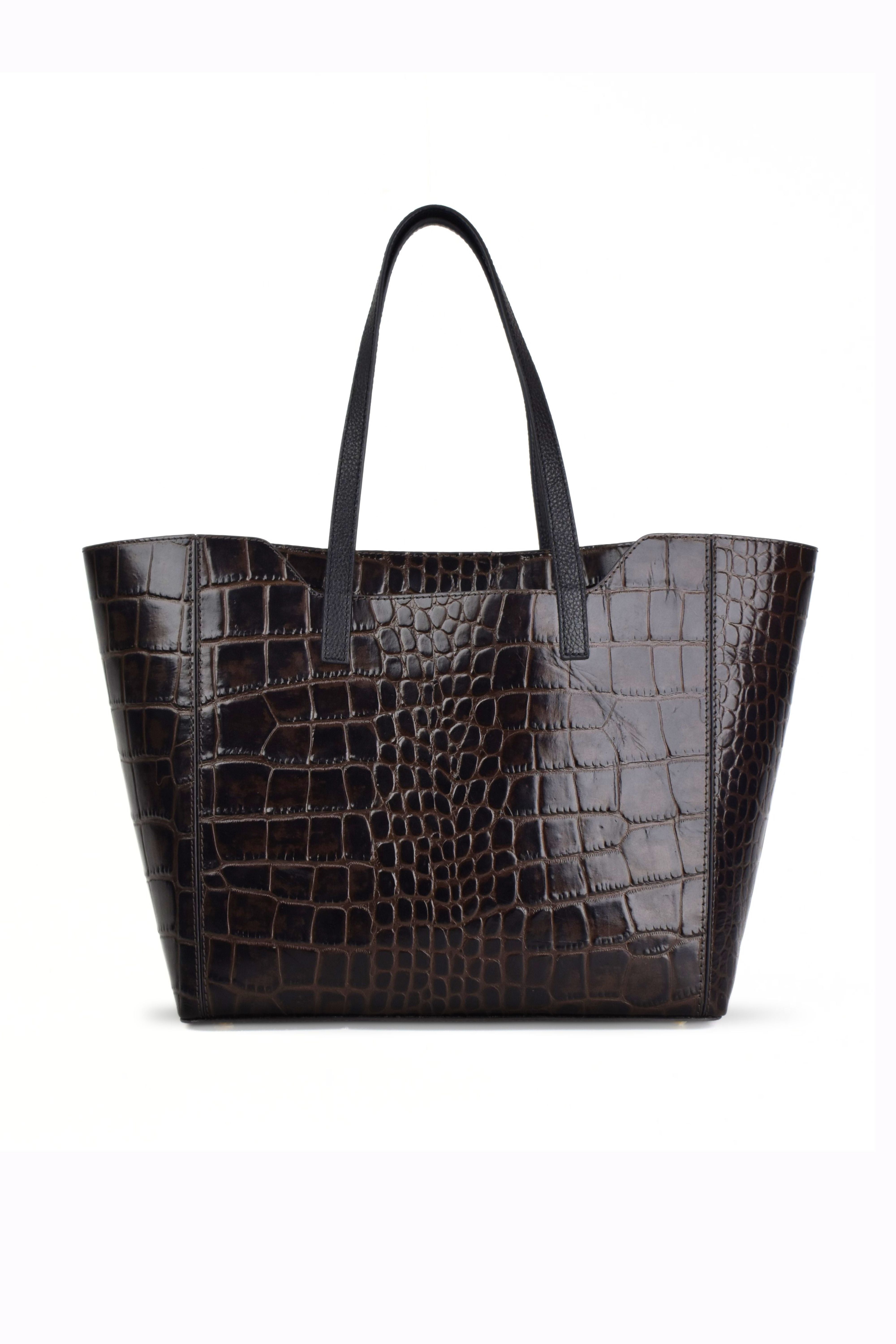 Noir Croco Luxe Tote