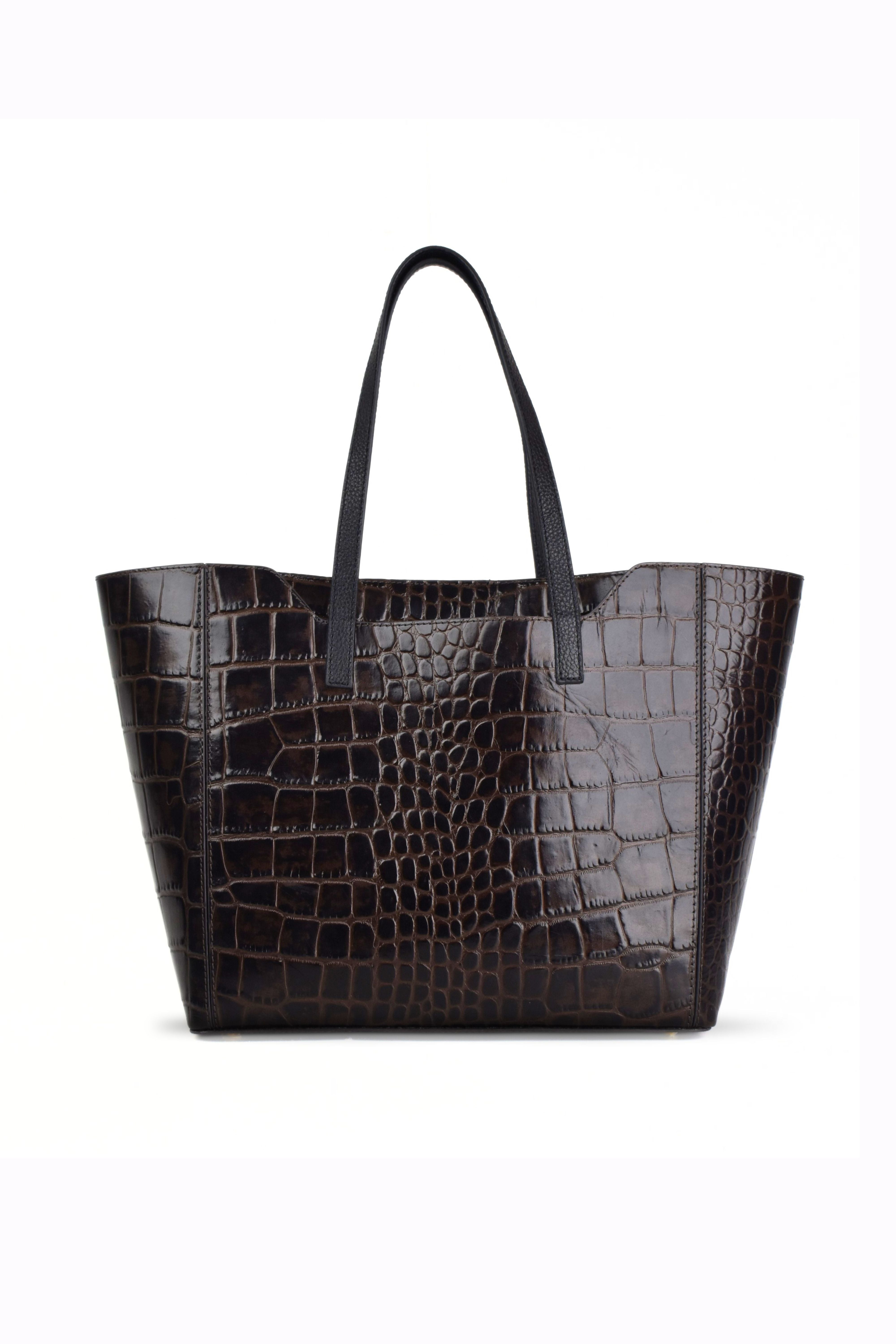 Noir Croco Luxe Tote