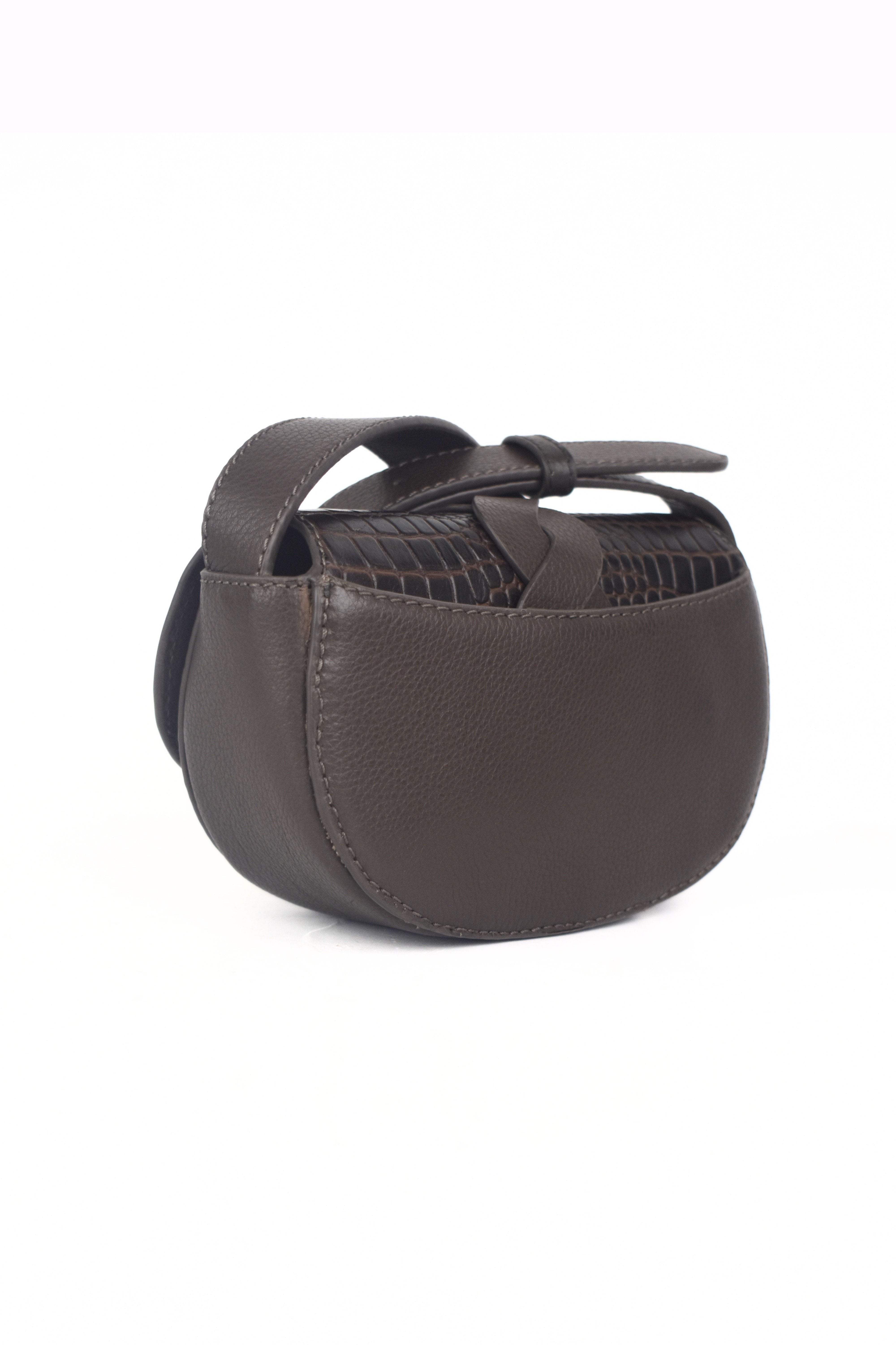 Croco Arc Mini Shoulder Bag