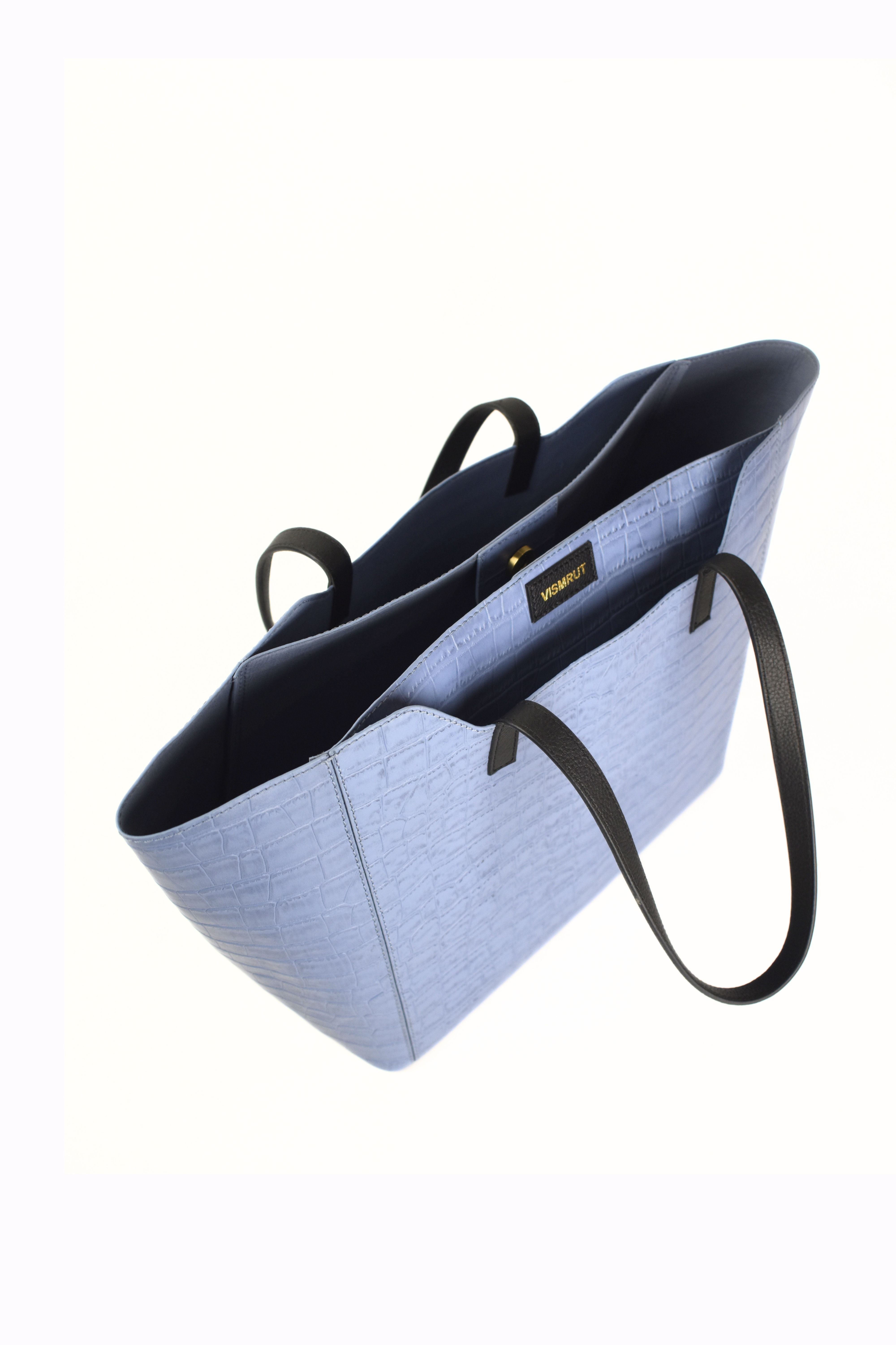 Azure Croco Luxe Tote