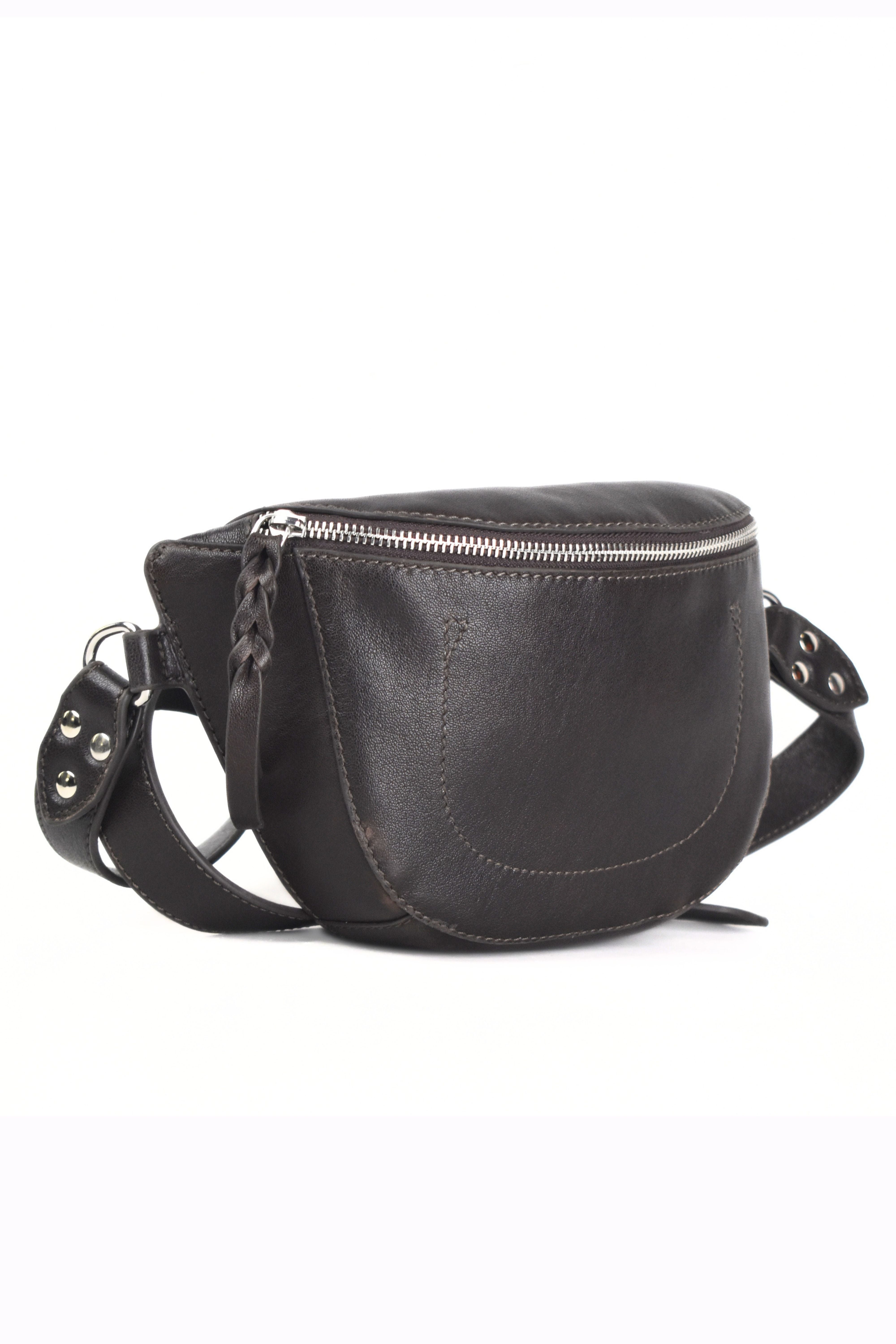 Noctra Curve Leather Belt Bag