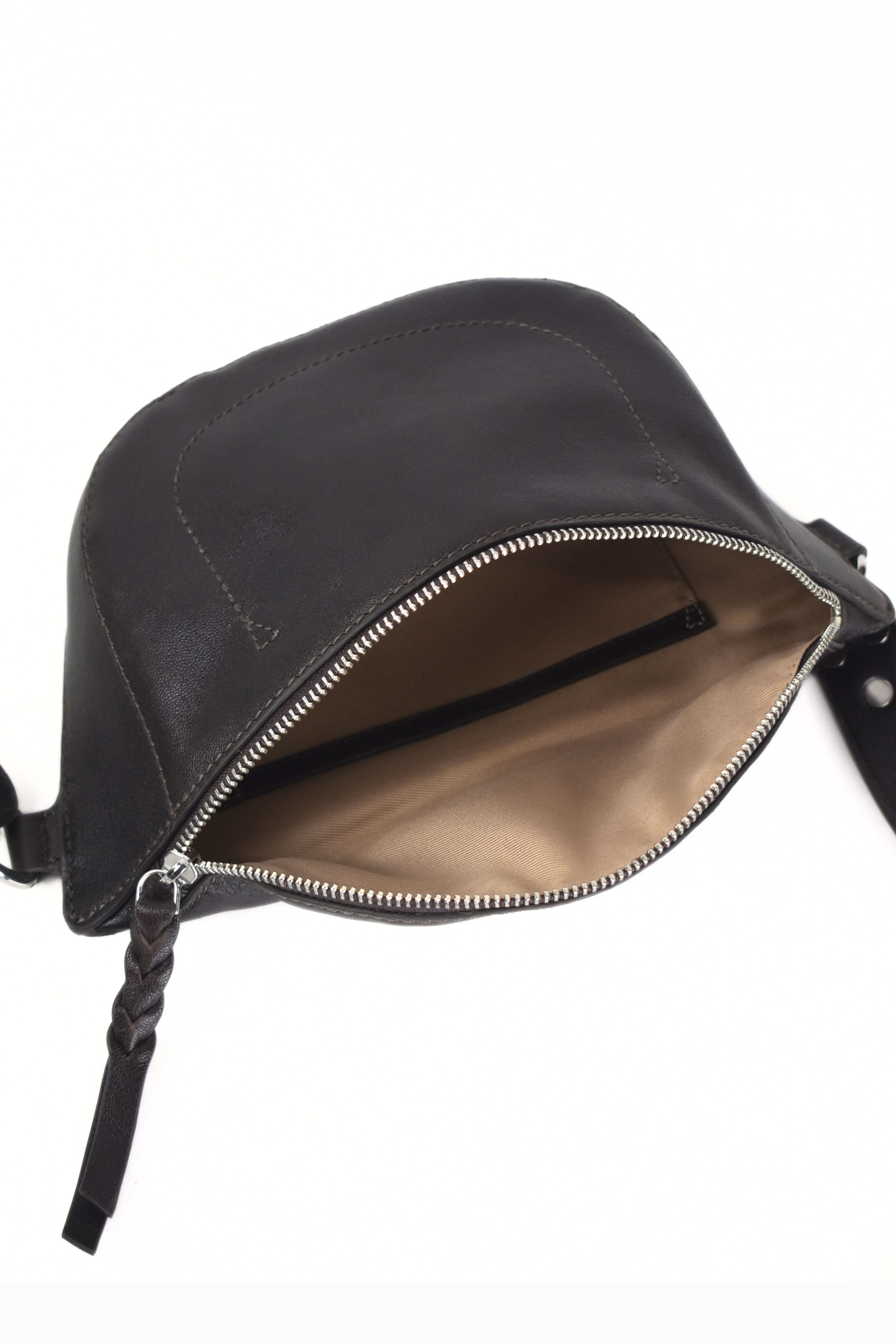 Noctra Curve Leather Belt Bag