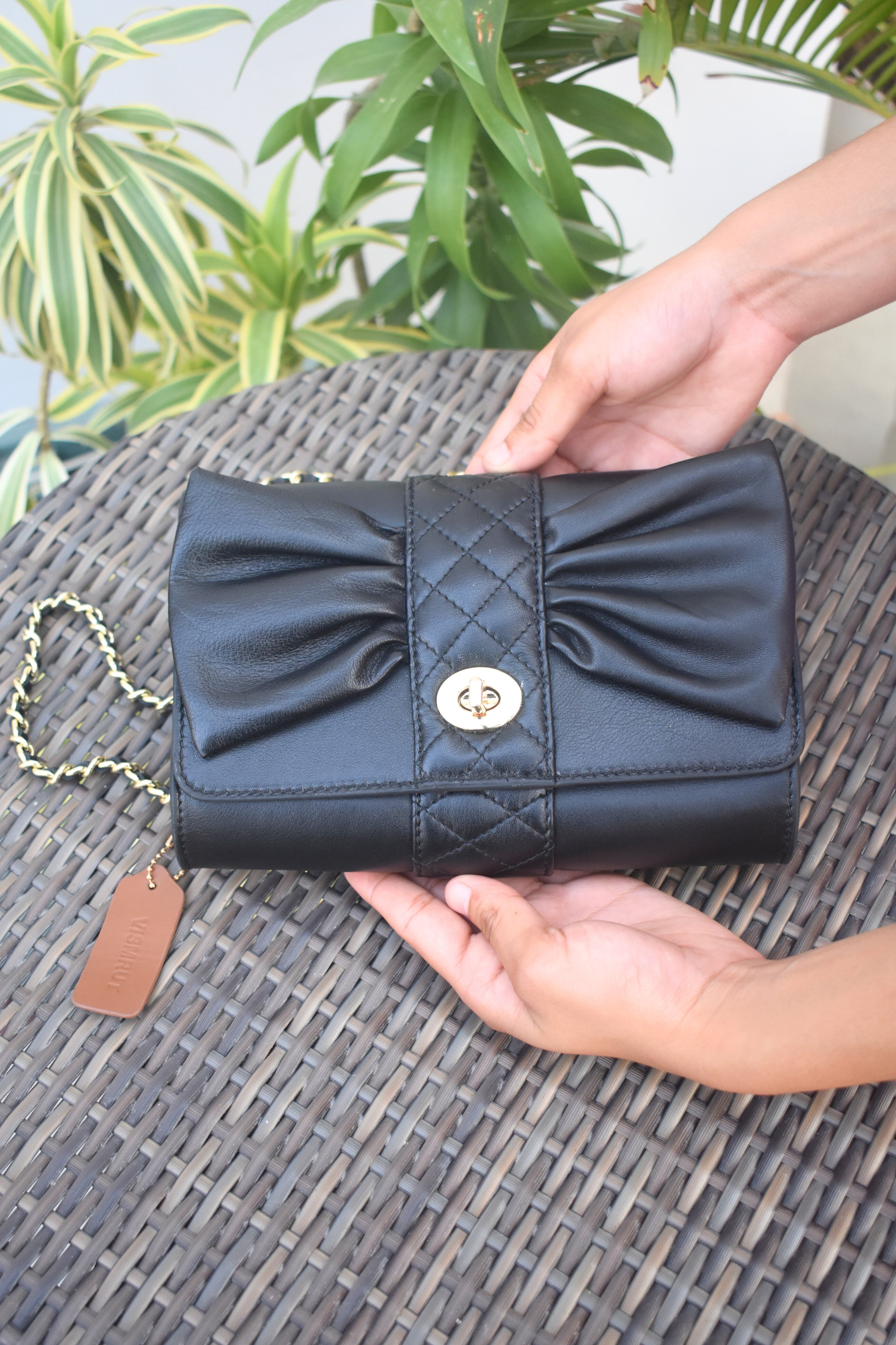 Petal Bow Leather Bag