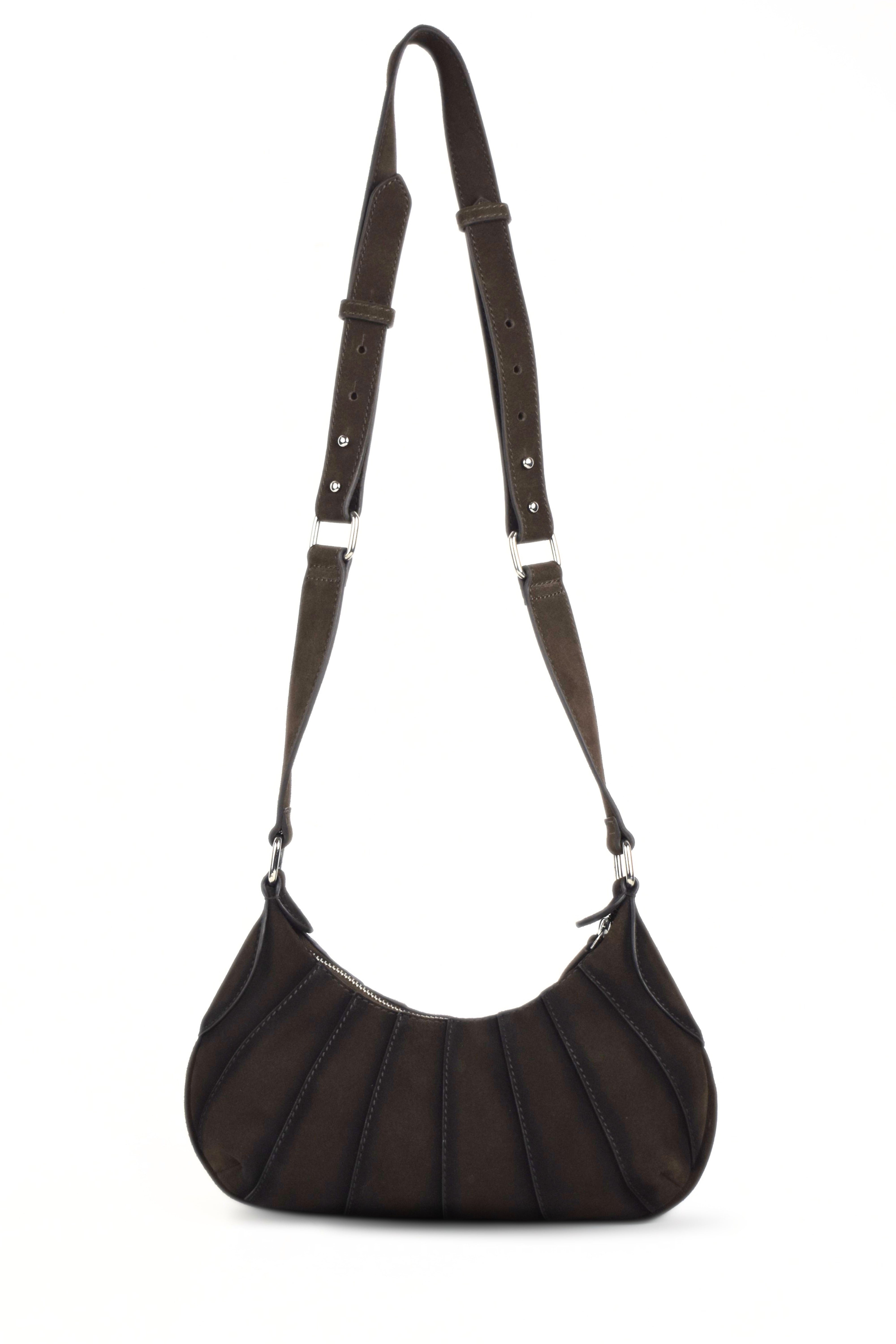 Aurelle Pleat Suede Shoulder Bag