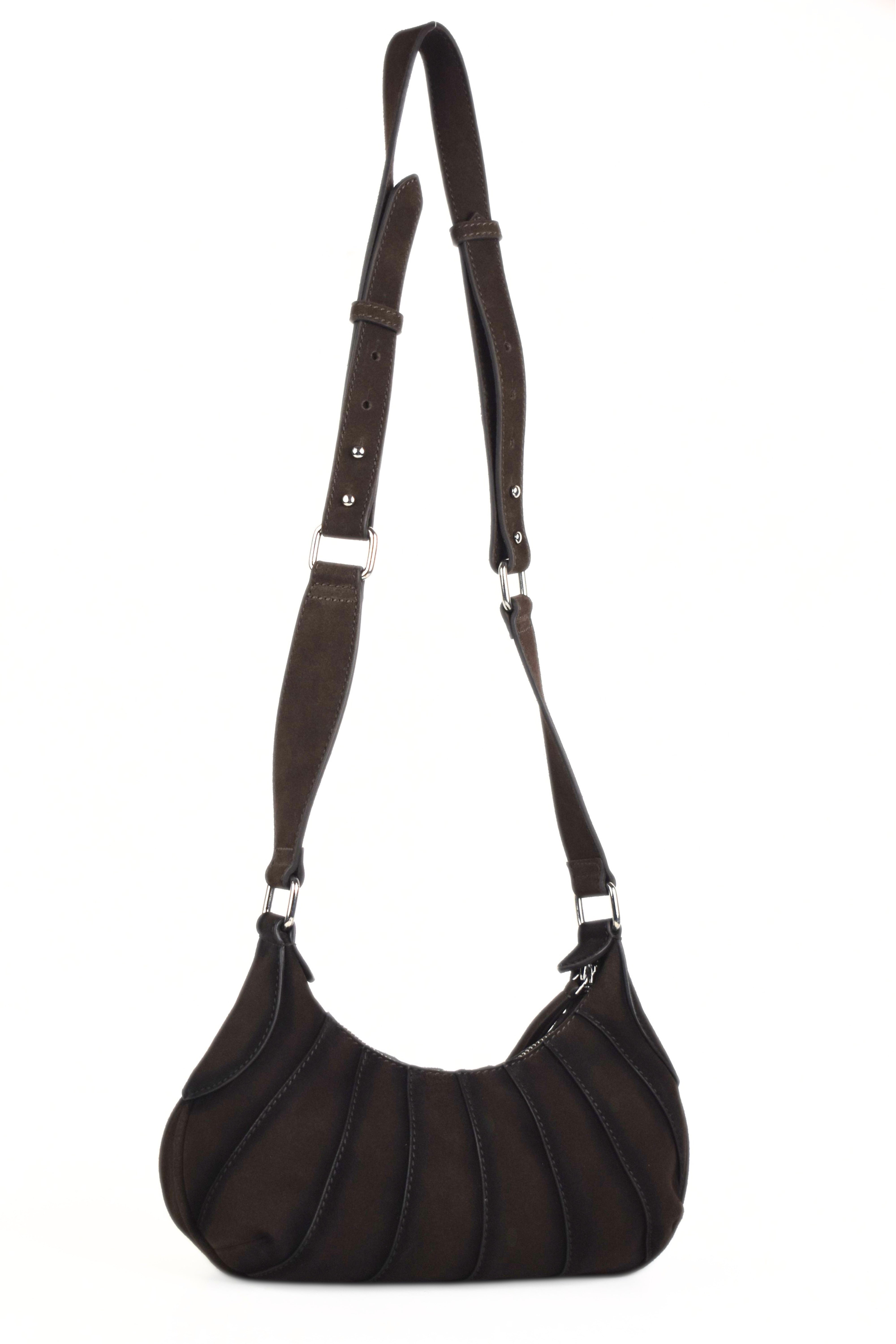 Aurelle Pleat Suede Shoulder Bag