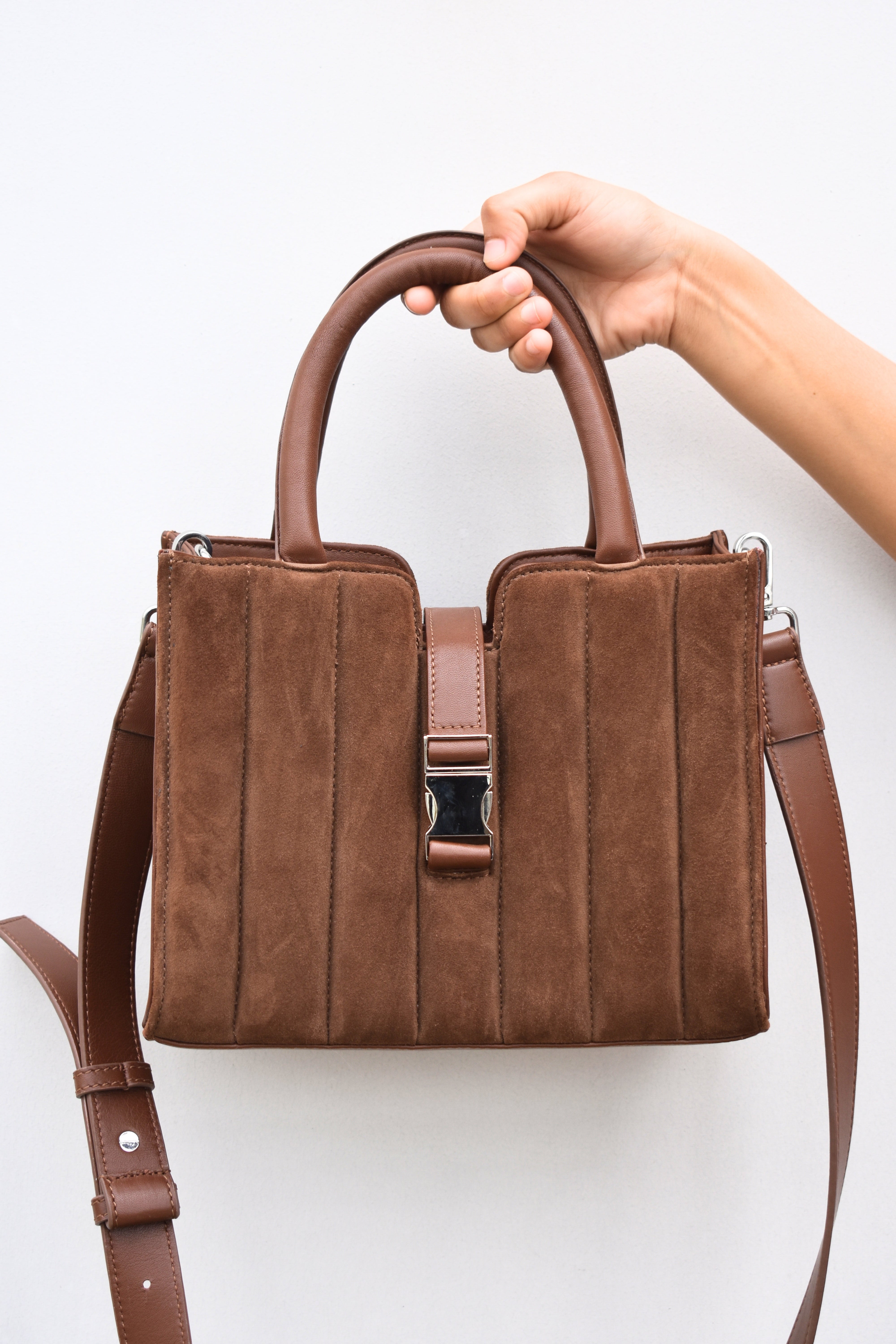 Sahara Mocha Suede Handbag
