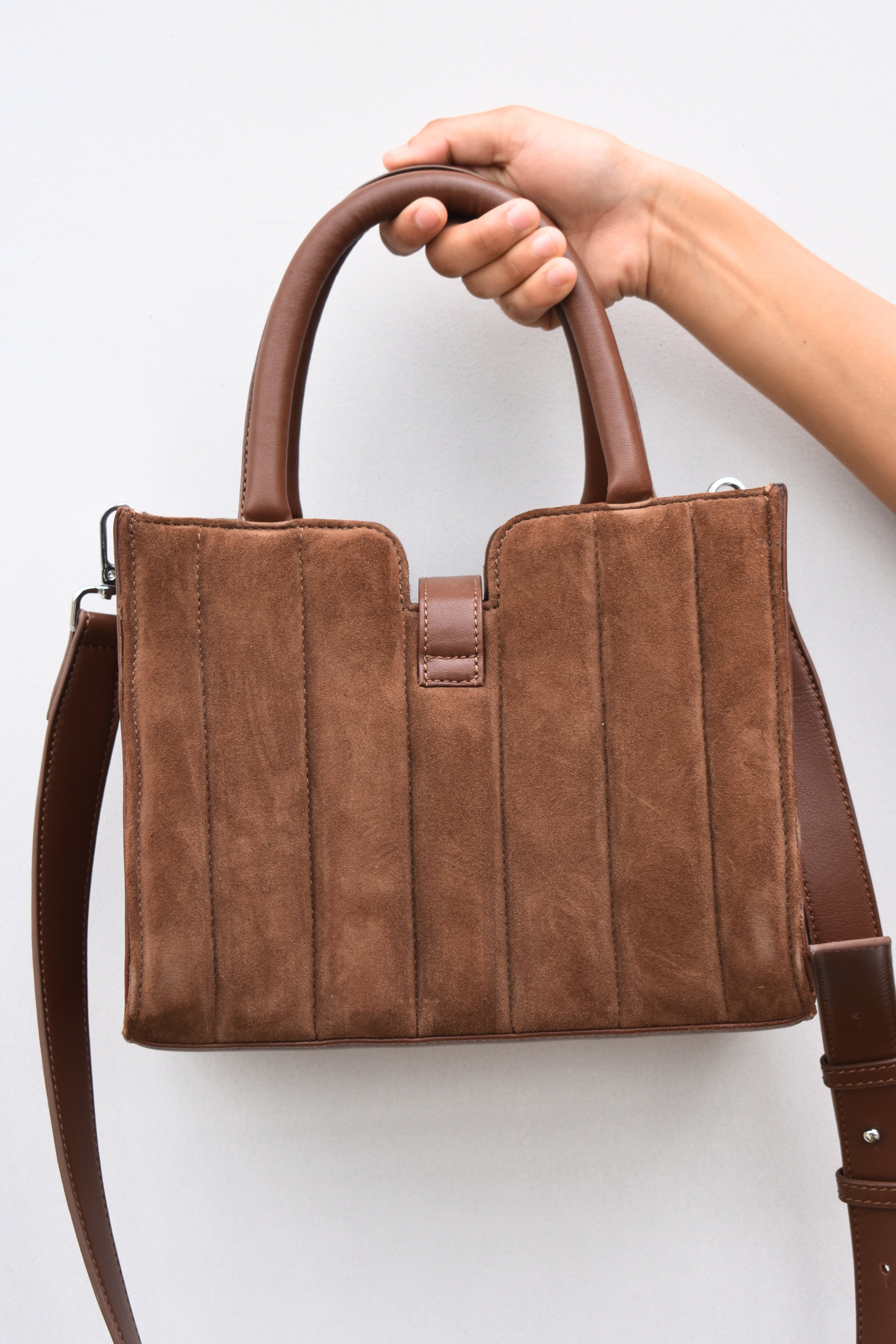 Sahara Mocha Suede Handbag
