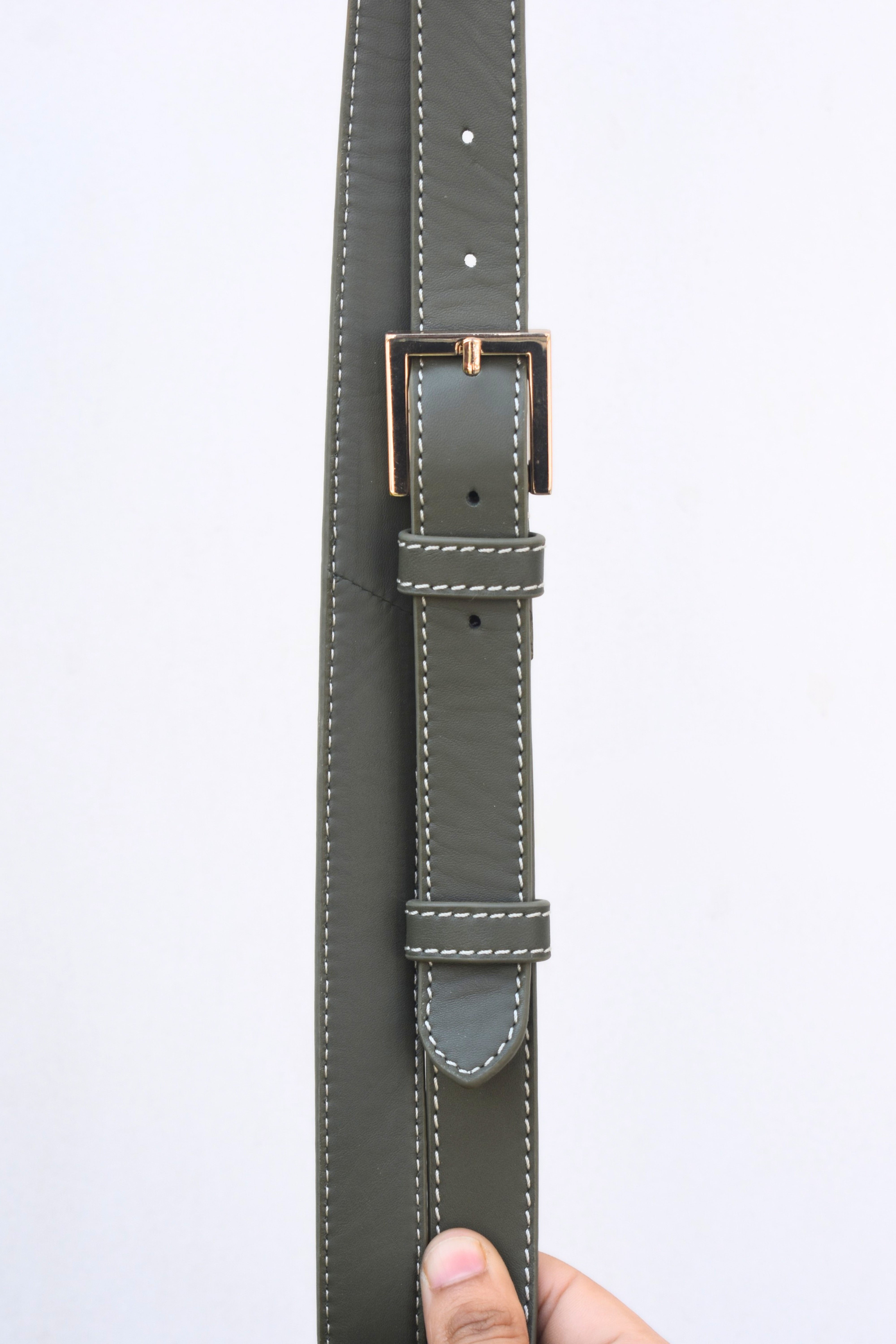 Olive Green Dual-Tone Leather Tote