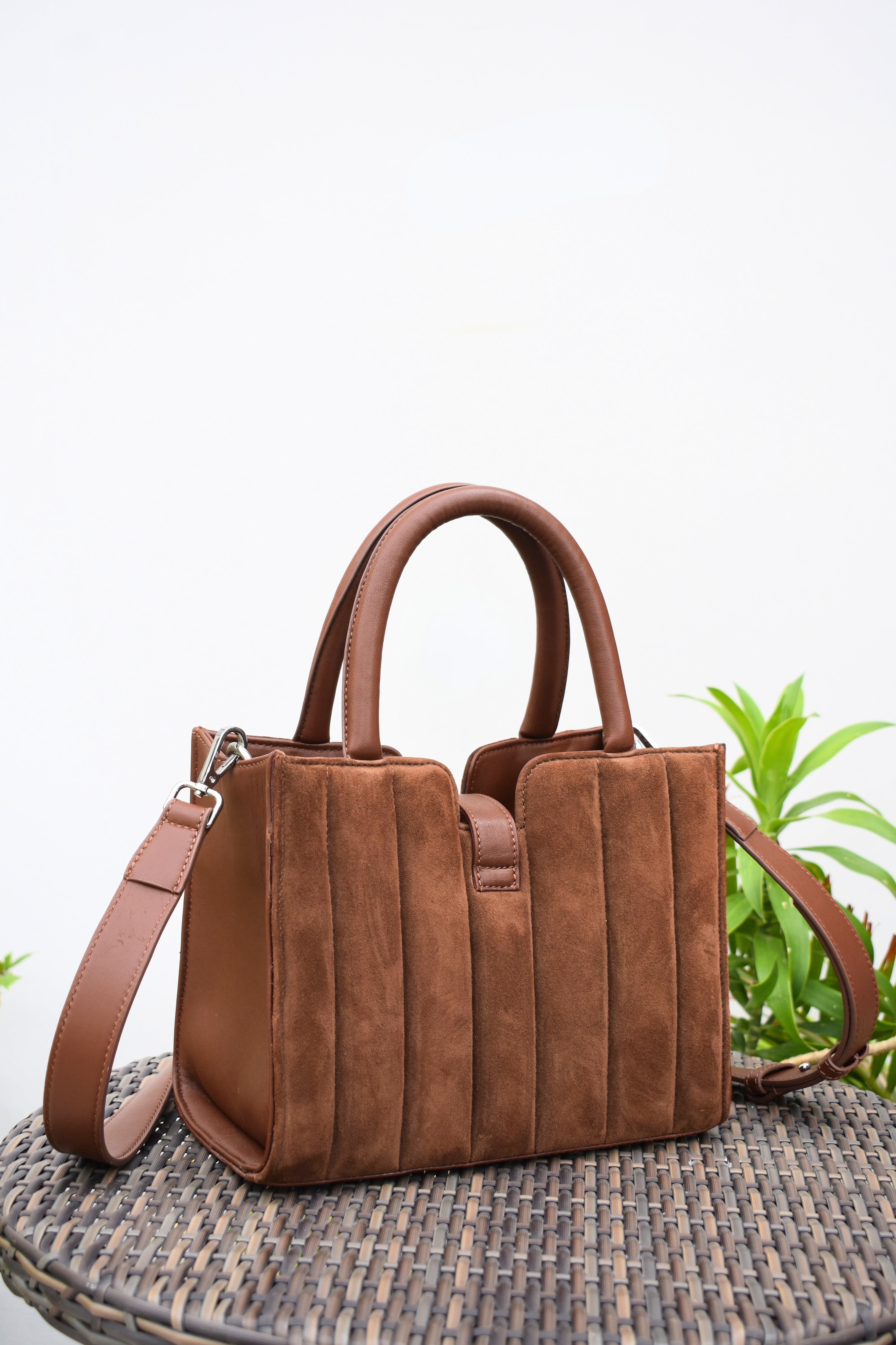 Sahara Mocha Suede Handbag