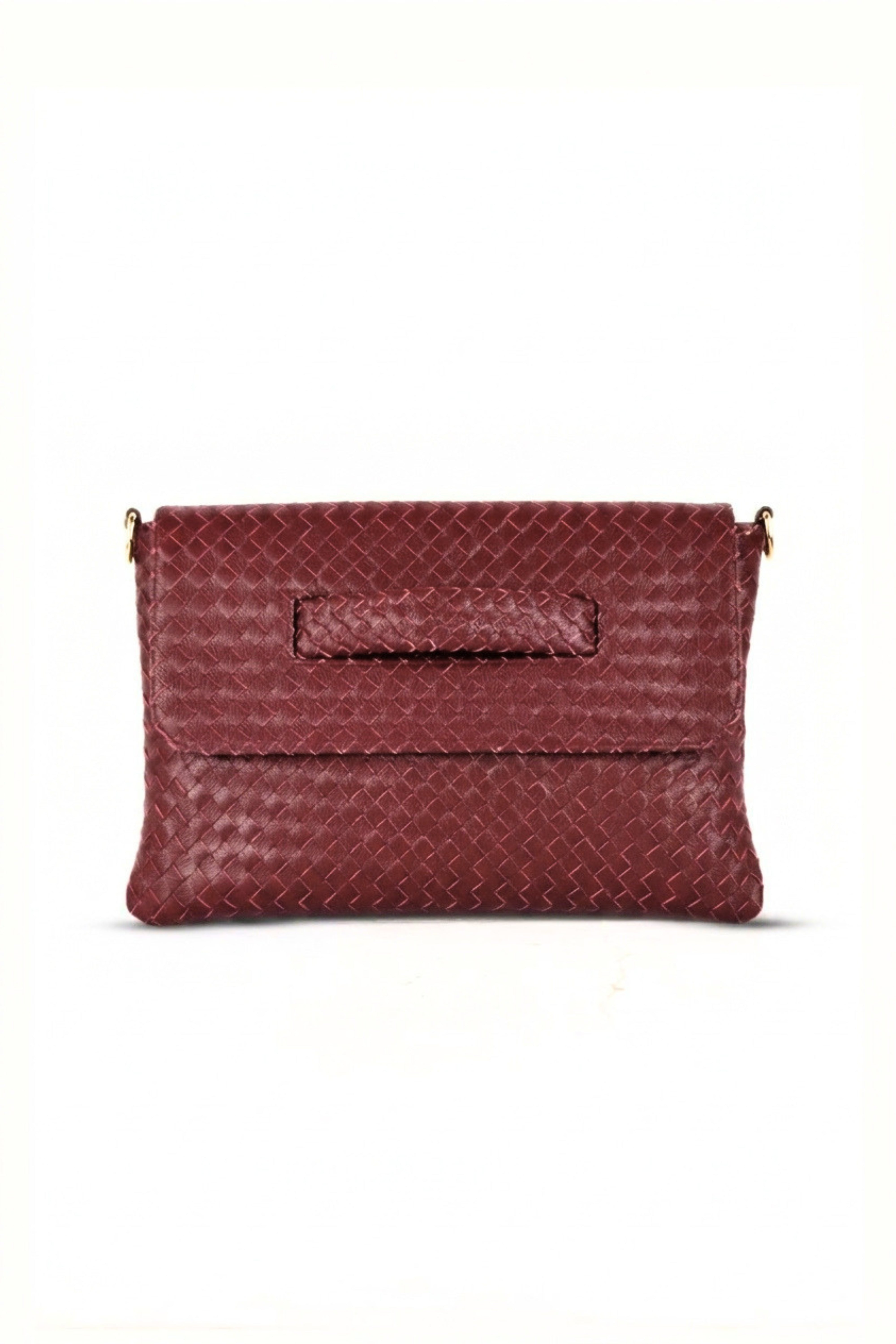 Woven Leather Handheld Crossbody Bag