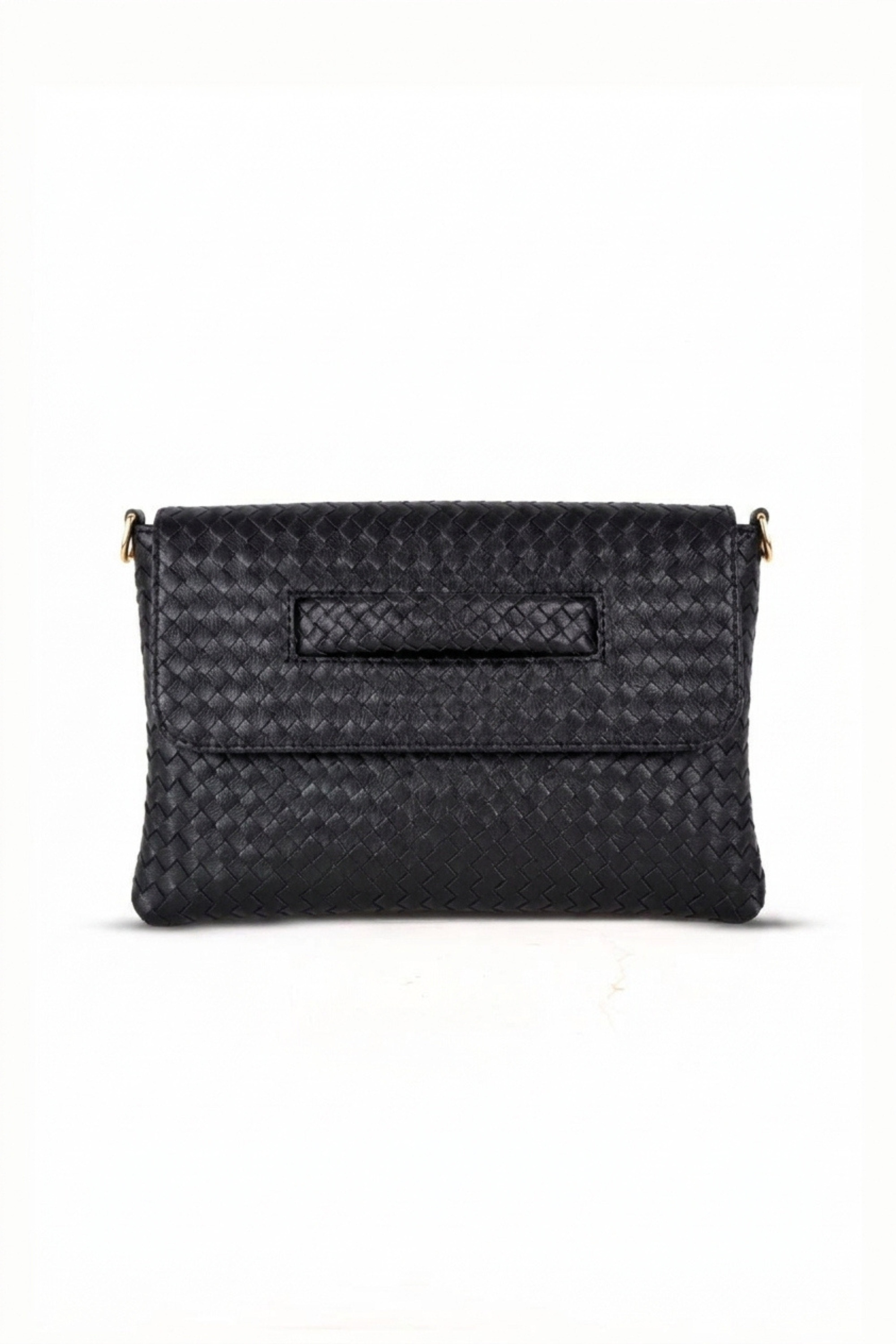 Woven Leather Handheld Crossbody Bag