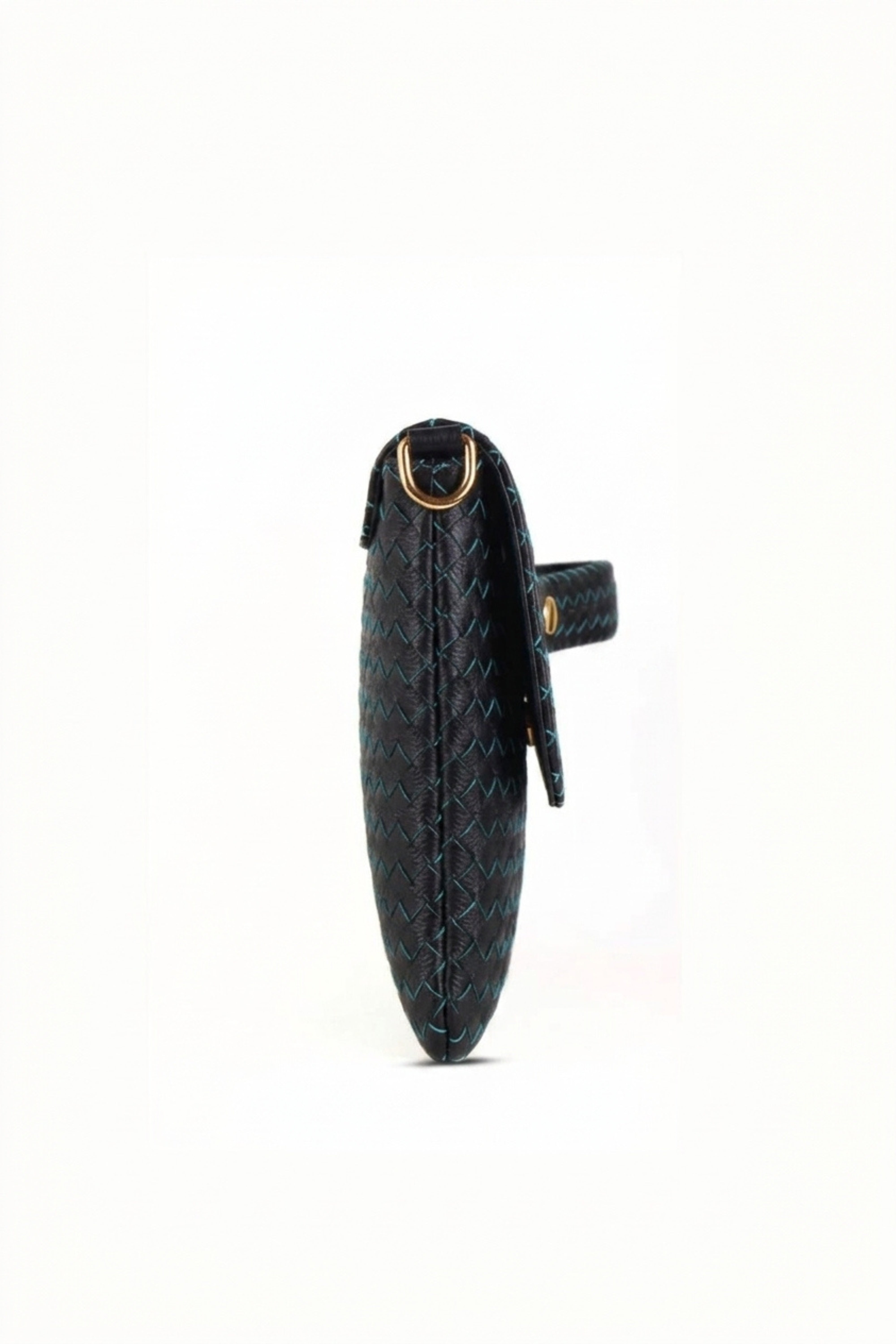 Woven Leather Handheld Crossbody Bag
