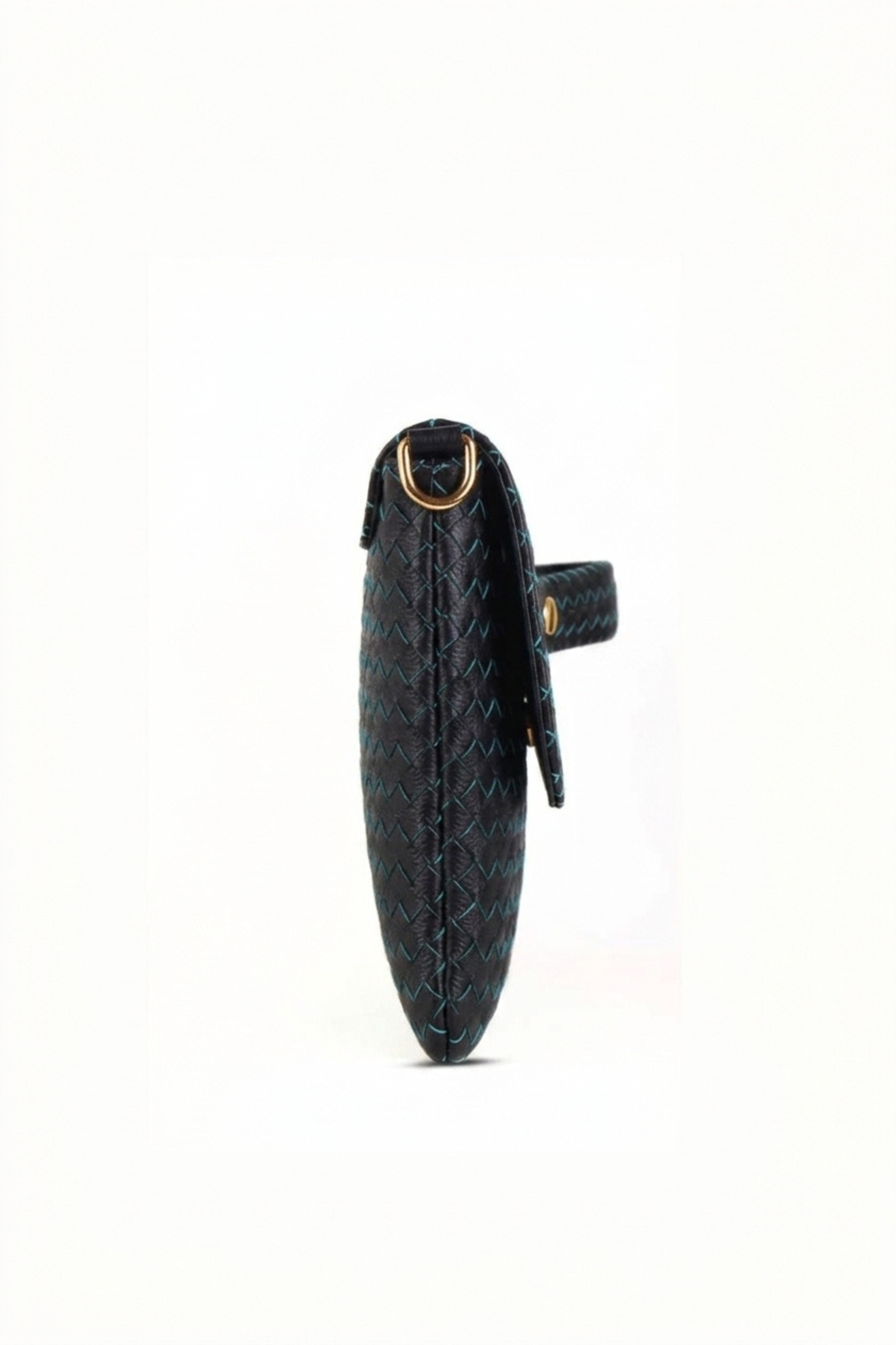 Woven Leather Handheld Crossbody Bag