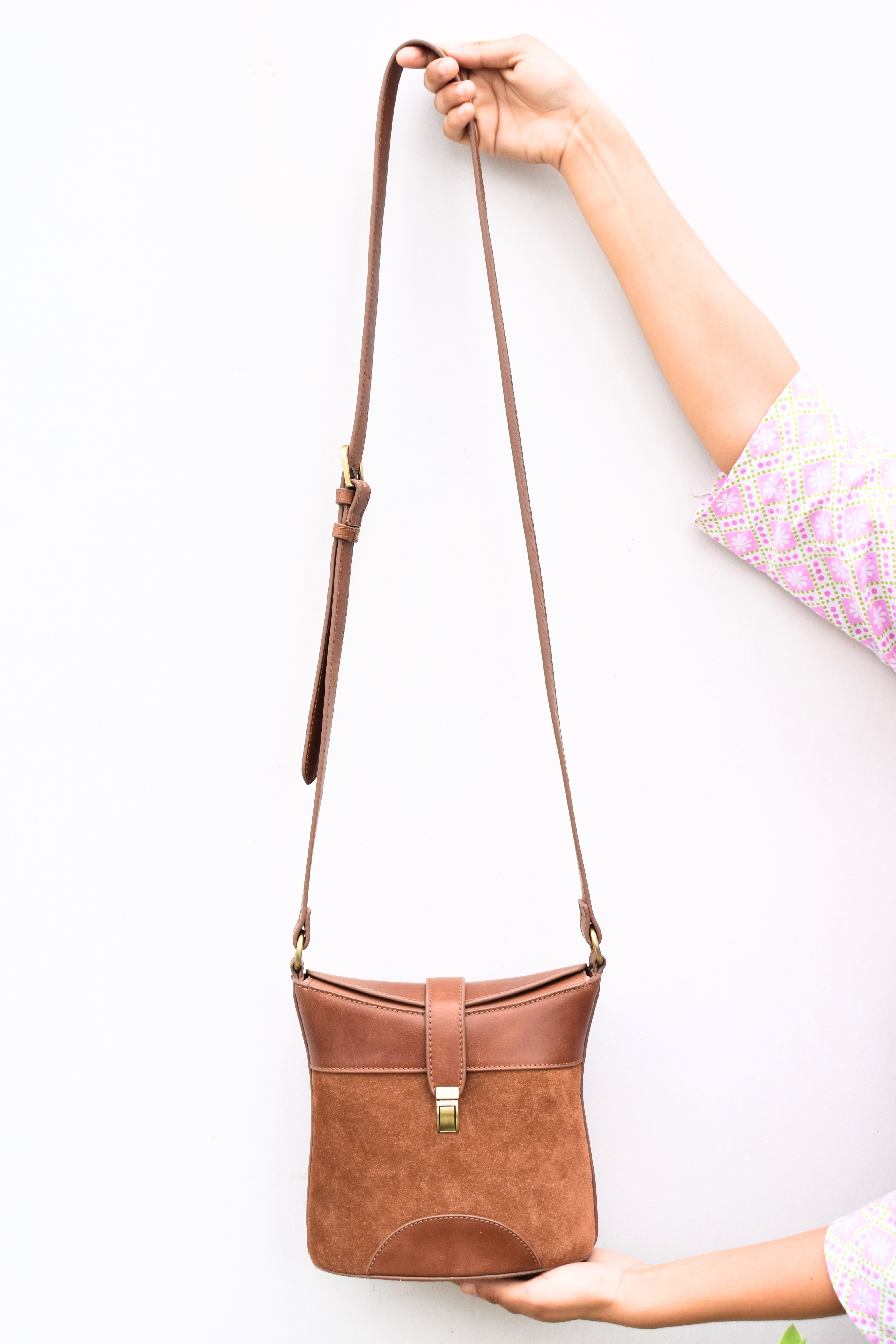 Savannah Rust Split Leather Sling