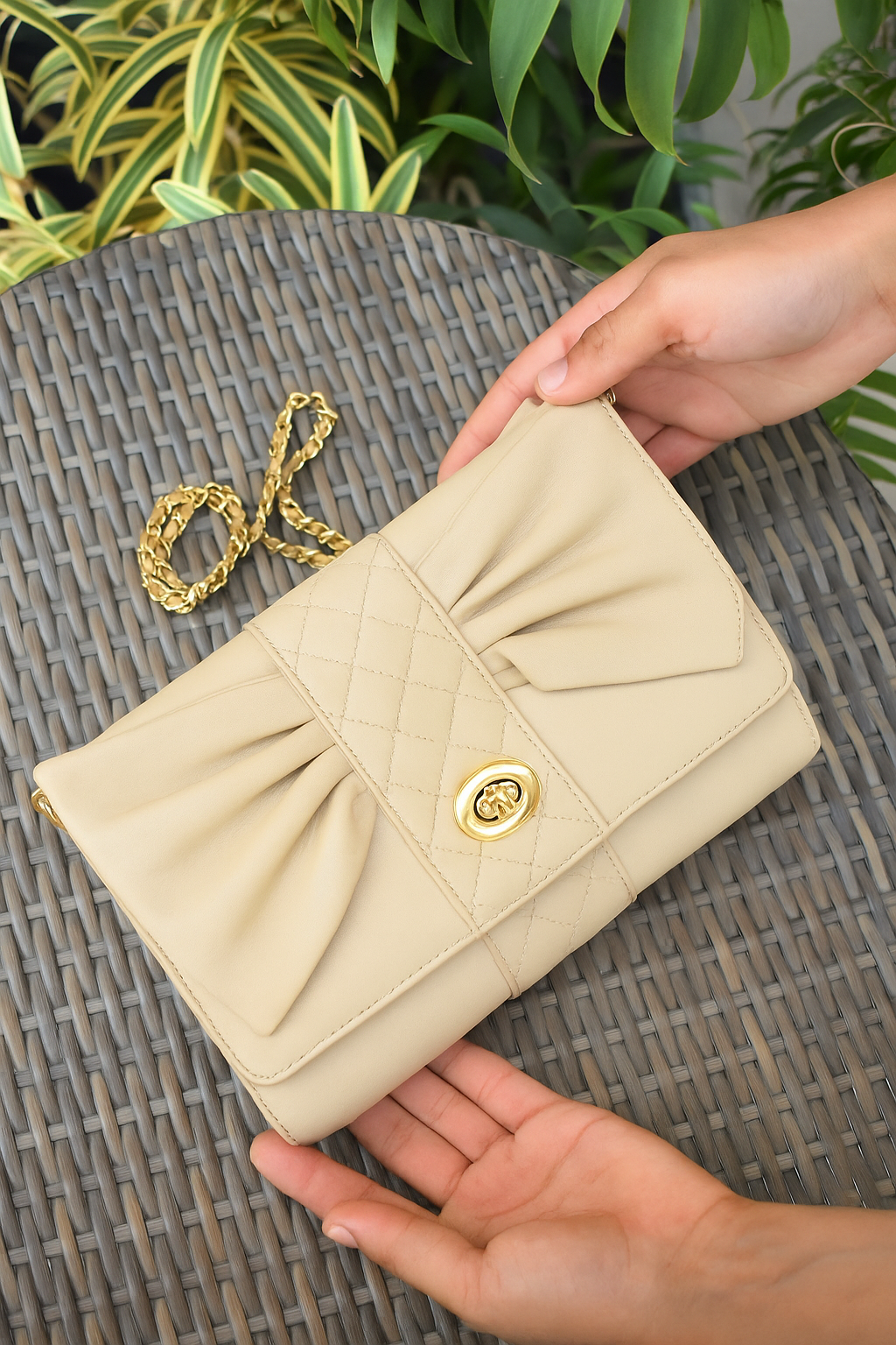 Petal Bow Leather Bag