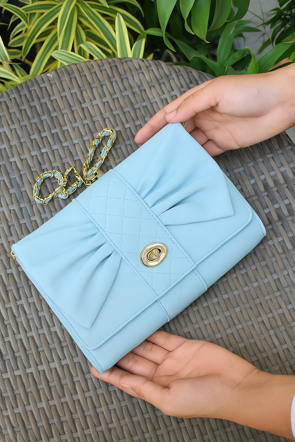 Petal Bow Leather Bag