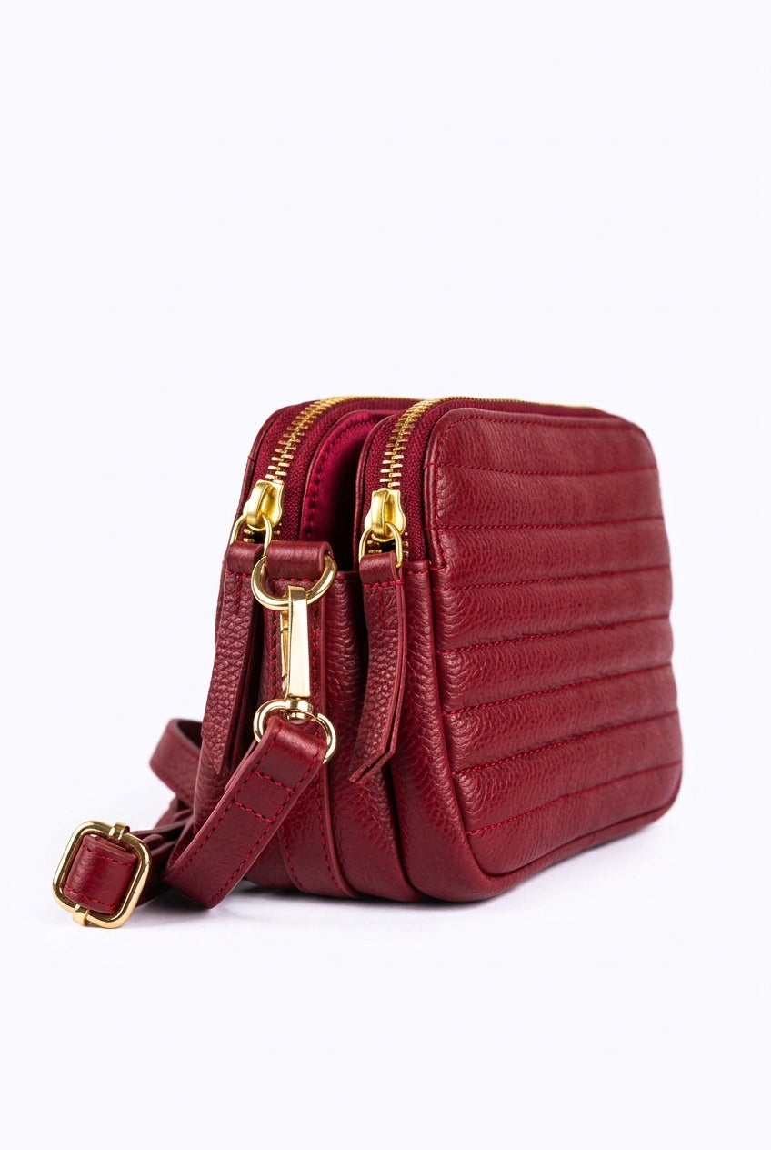 Mila Suede Crossbody Bag - Grained Leather