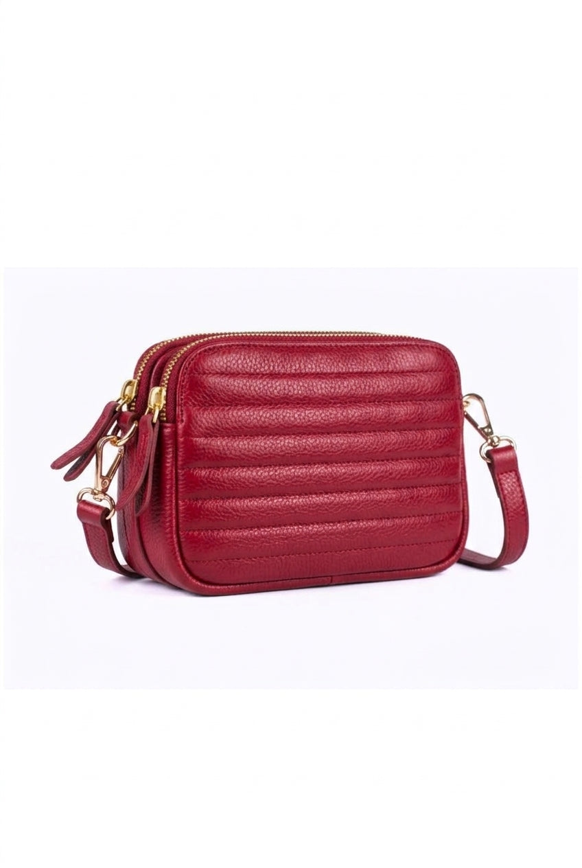 Mila Suede Crossbody Bag - Grained Leather
