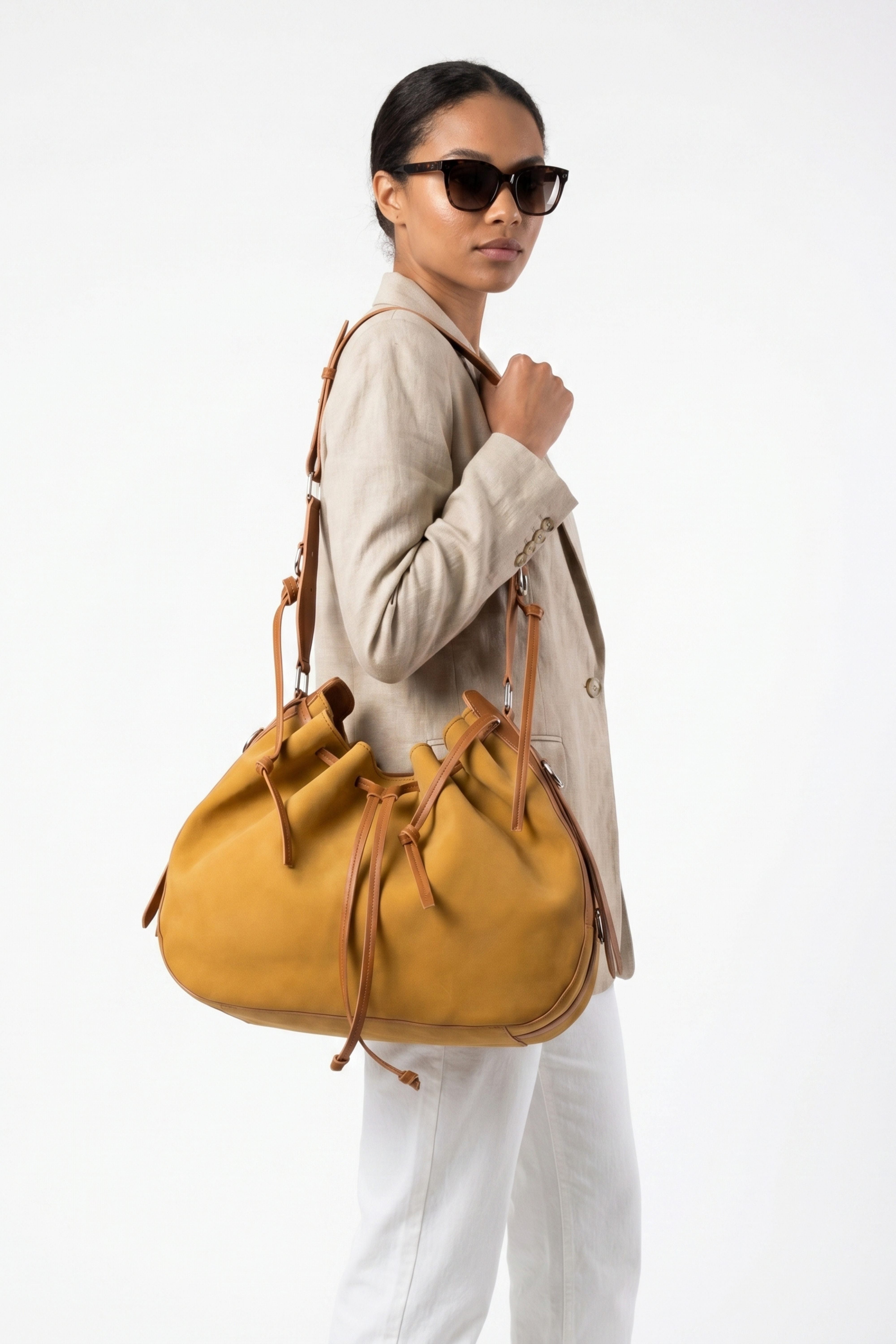 Terra Drawstring Shoulder Bag