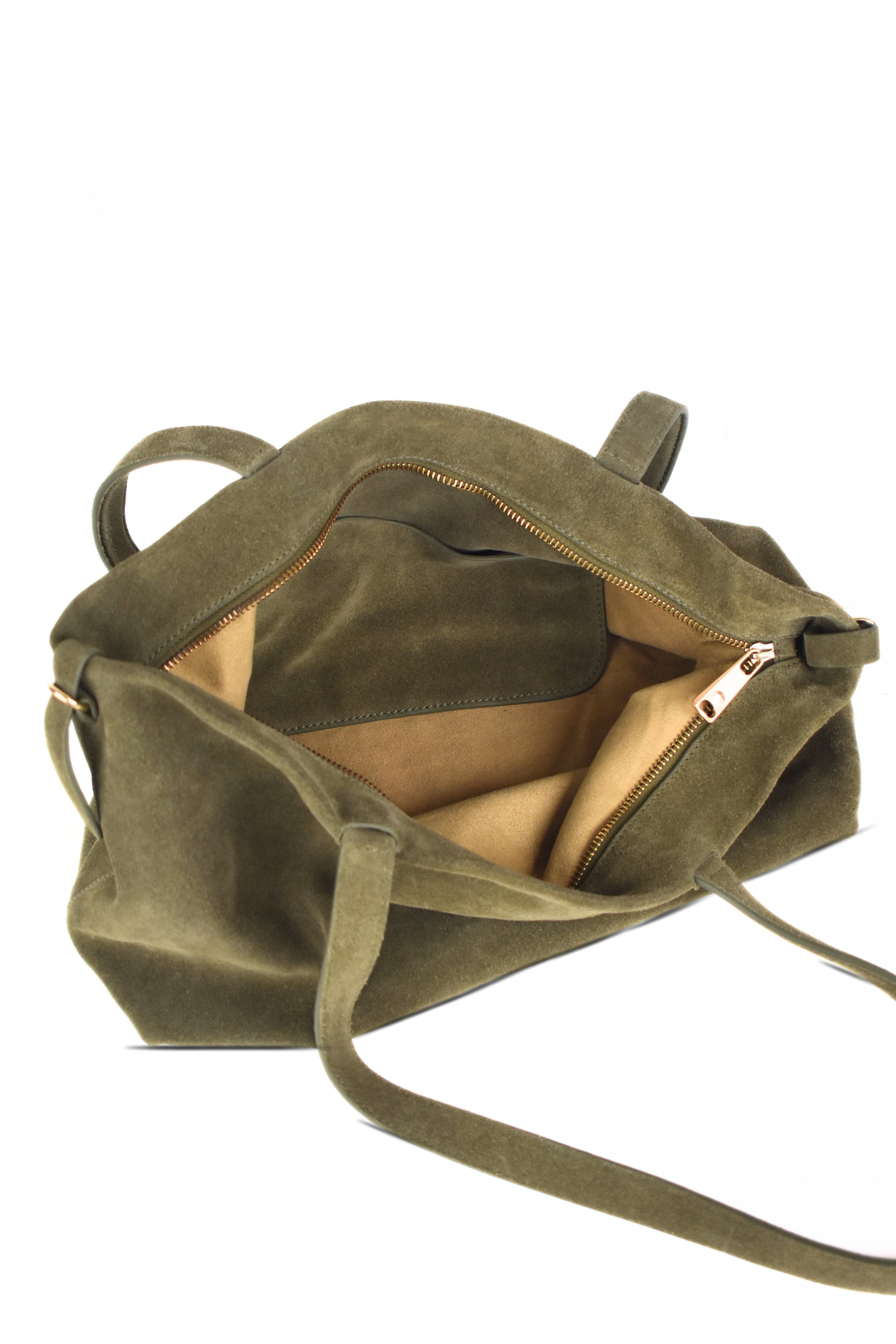 Moss Suede Tote Bag